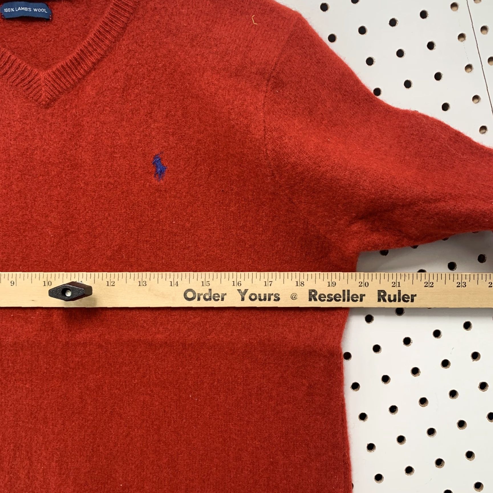 Polo Ralph Lauren Polo Ralph Lauren Sweater Shirt Mens Large Red V-Neck Pullover Knit Wool 100% Lambs Wool Casual Mens Size US L / EU 52-54 / 3 - 4 Thumbnail