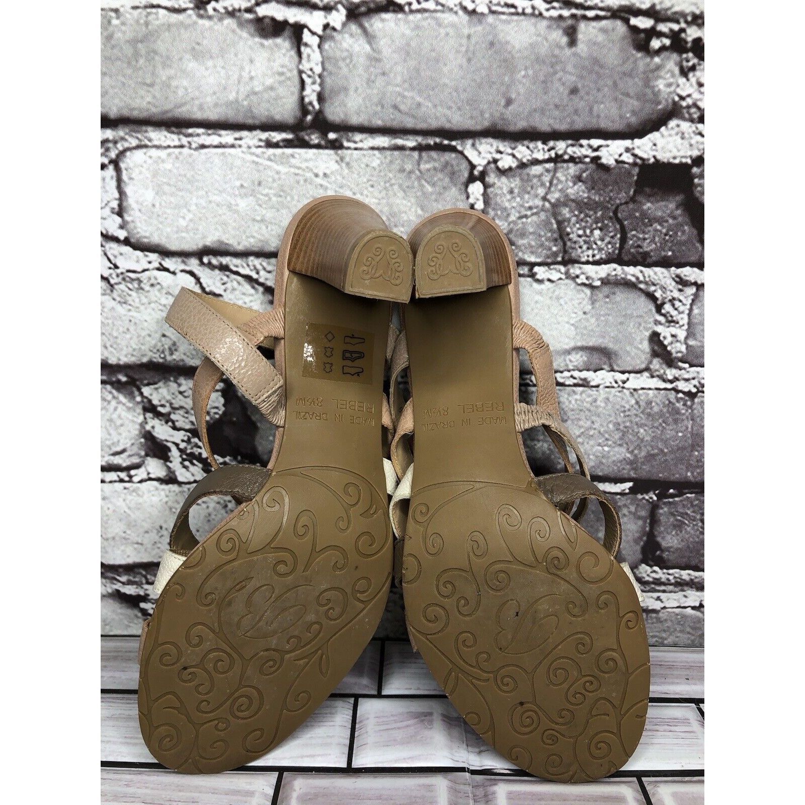 Brighton Brighton Rebel Nude Pink White Leather Strap Heels Sandals W Size US 9 / IT 39 - 9 Thumbnail