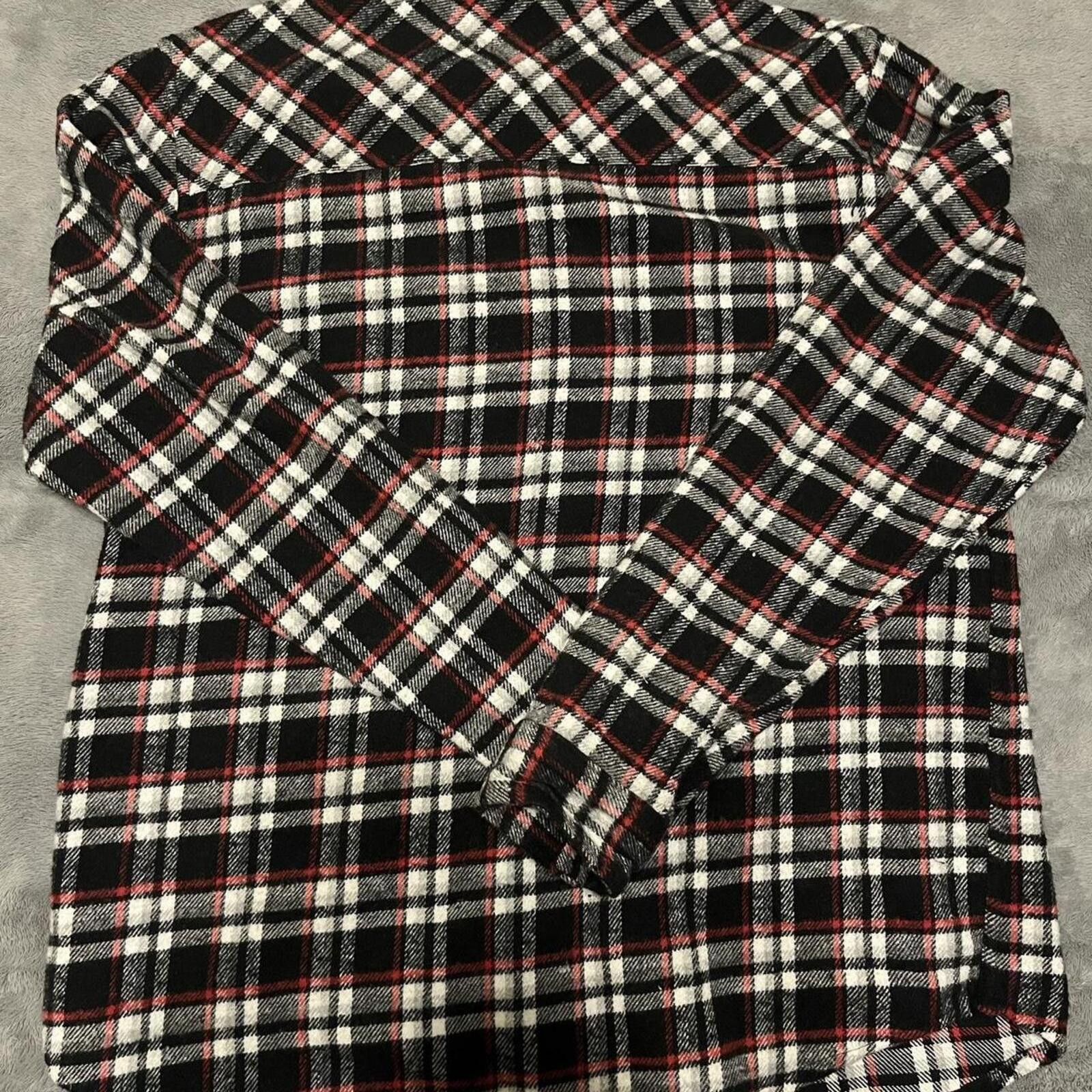 Boohoo Large Boohoo Man Black & Red Flannel Long Sleeve Shirt Size US L / EU 52-54 / 3 - 2 Thumbnail