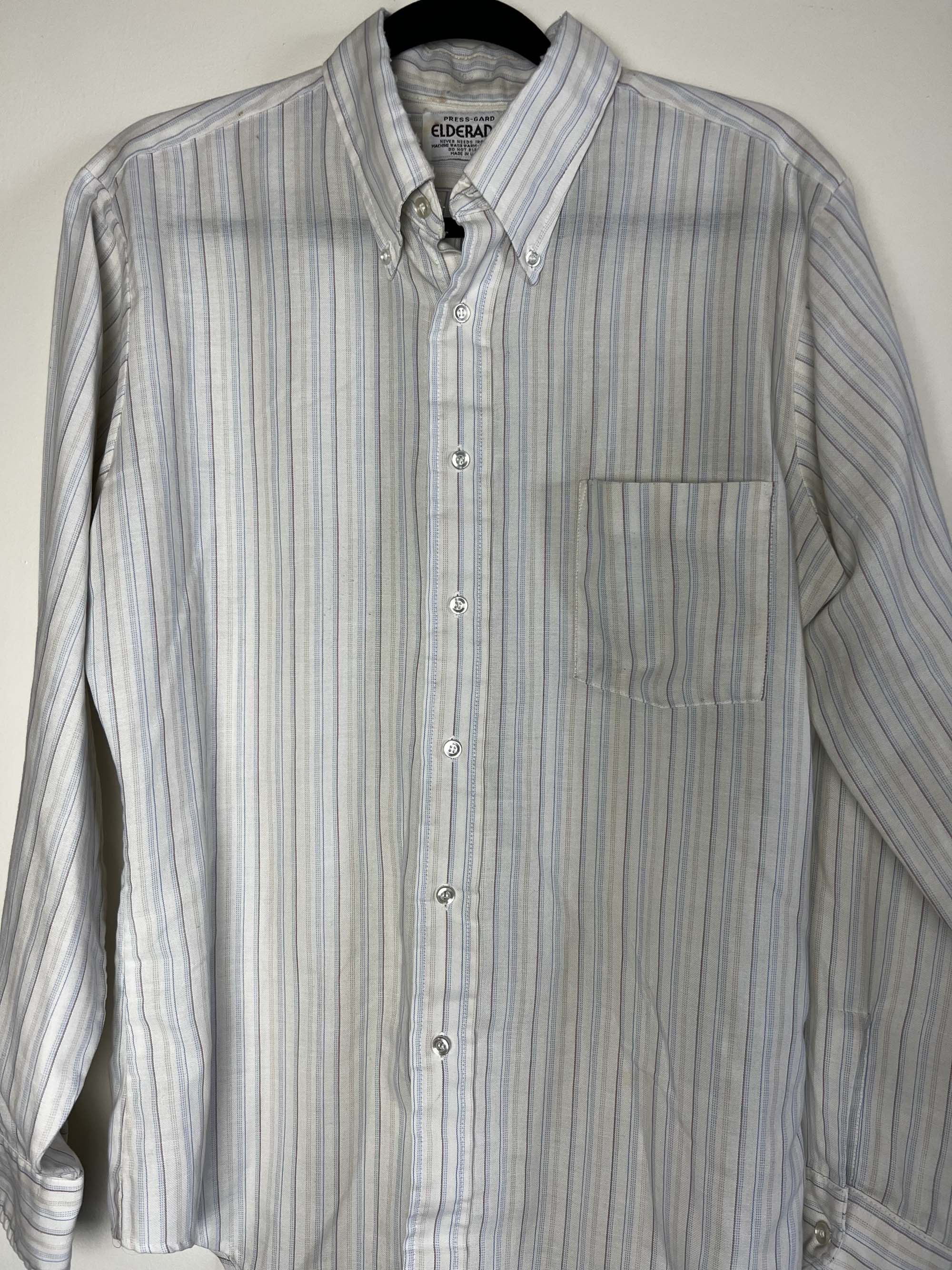 Vintage Vintage 1970's Elderado Press-gard Western Wear Stripe Shirt Size US XL / EU 56 / 4 - 2 Thumbnail