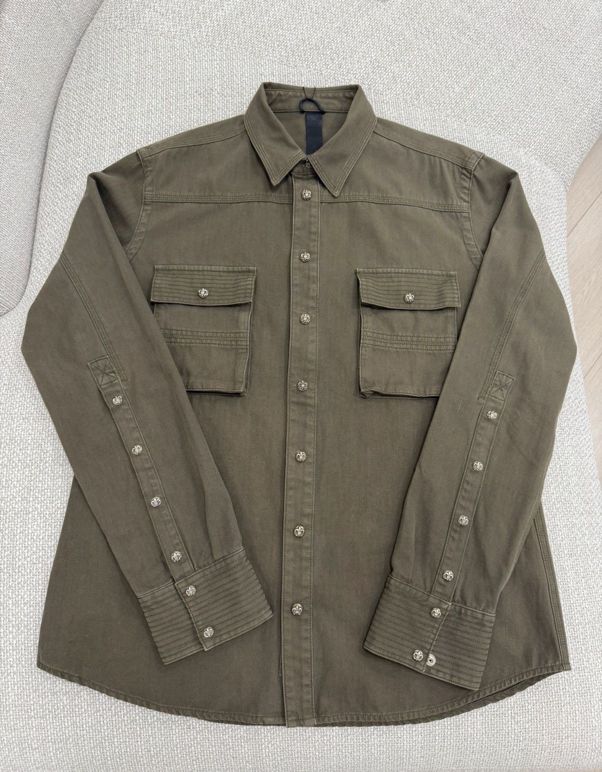 Chrome Hearts Chrome Hearts Scout Flower Leather Patch Shirt Jacket Size US XL / EU 56 / 4 - 2 Thumbnail