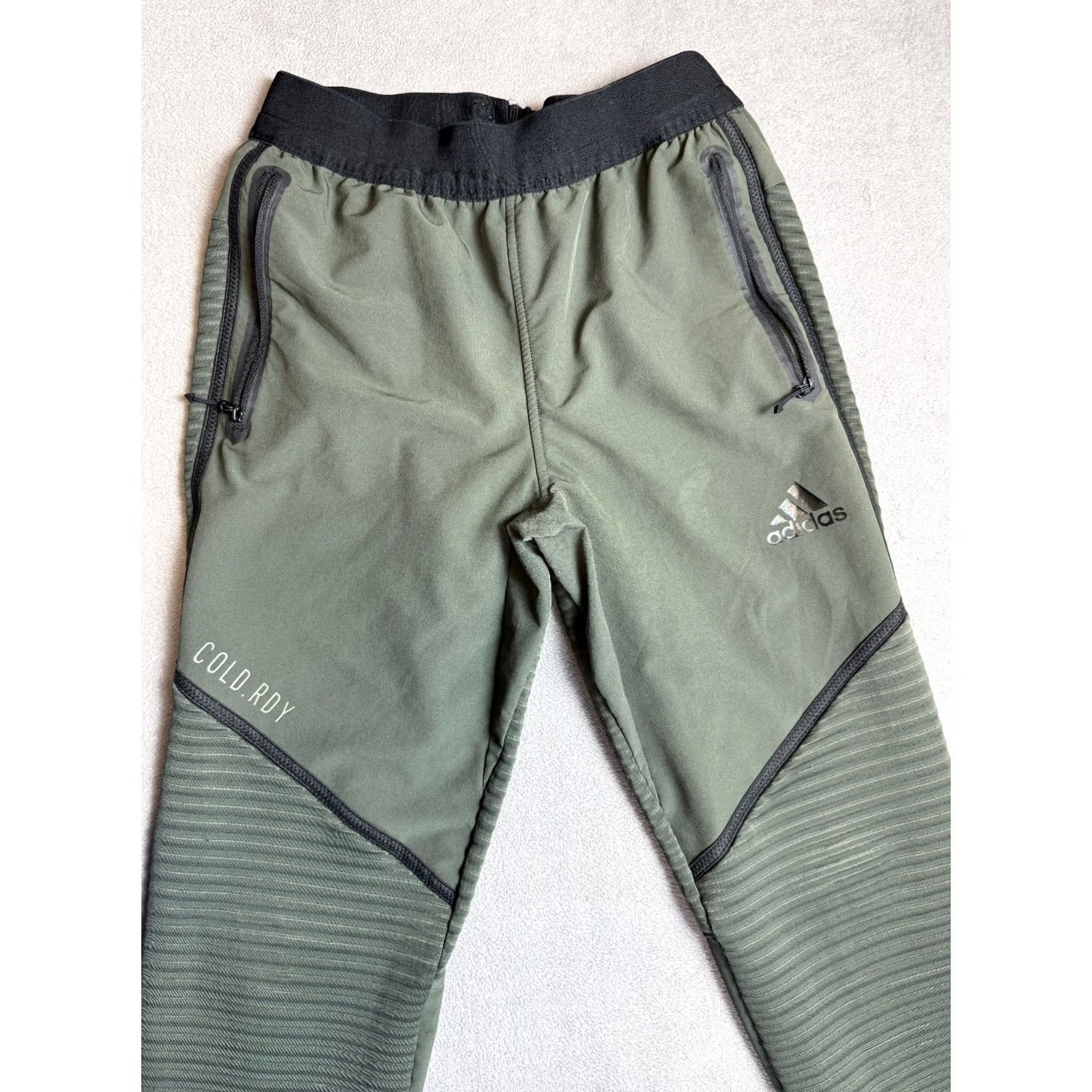 Adidas adidas Pants Mens S Khaki Green COLD.RDY Joggers Training Gym Running Trousers Size US 29 - 4 Thumbnail