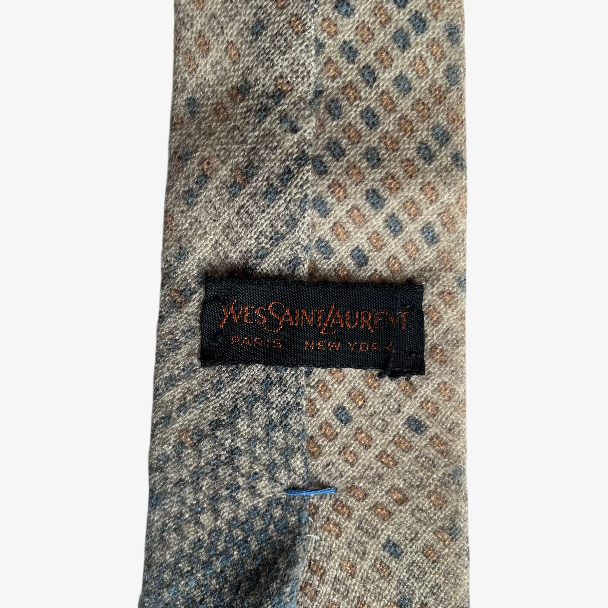 Yves Saint Laurent Vintage 80s Yves Saint Laurent YSL Abstract Striped Wool Tie Size ONE SIZE - 2 Thumbnail