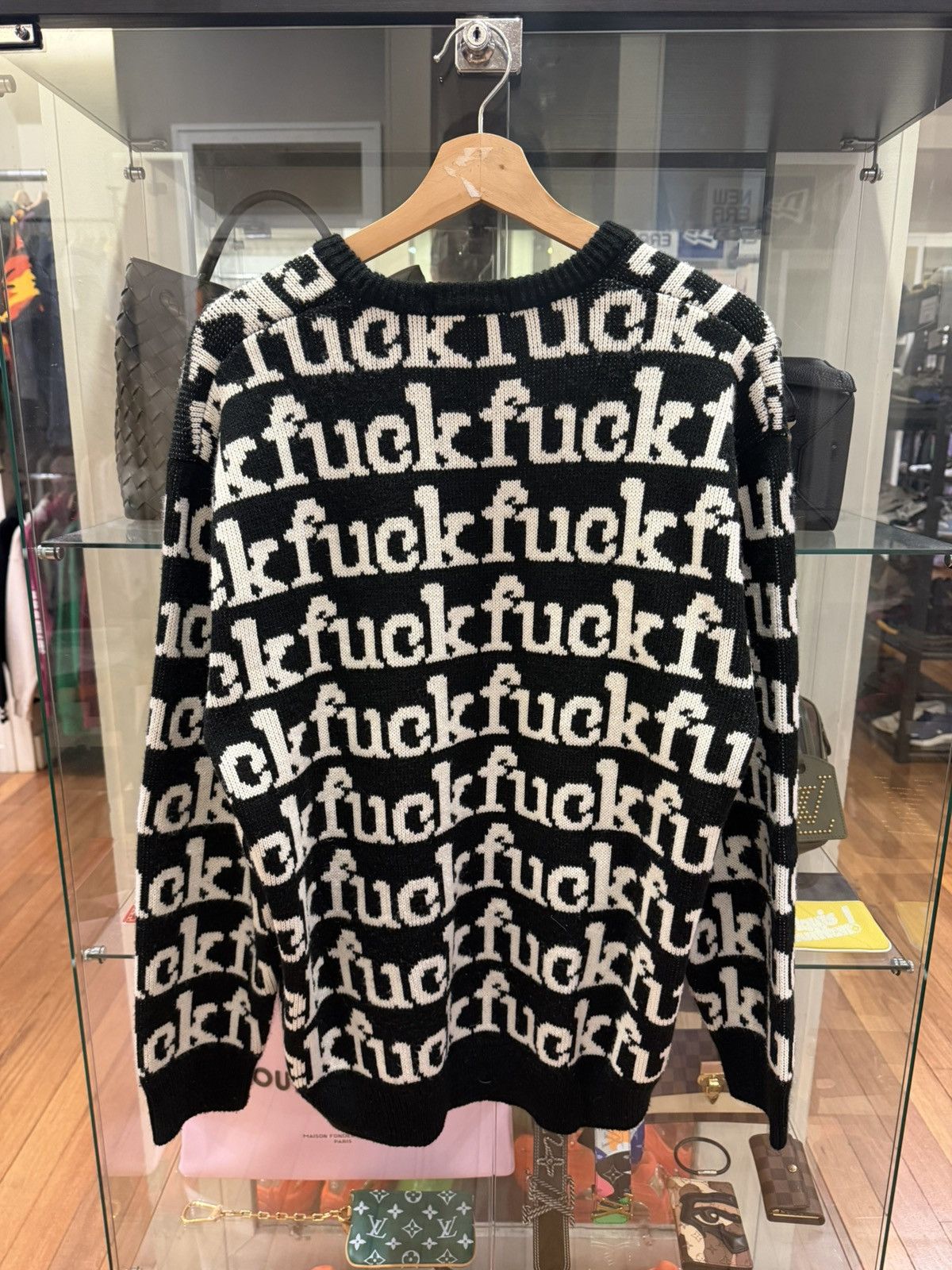 Supreme Supreme Fuck Off Knit Sweater - Black/White Size US L / EU 52-54 / 3 - 2 Thumbnail