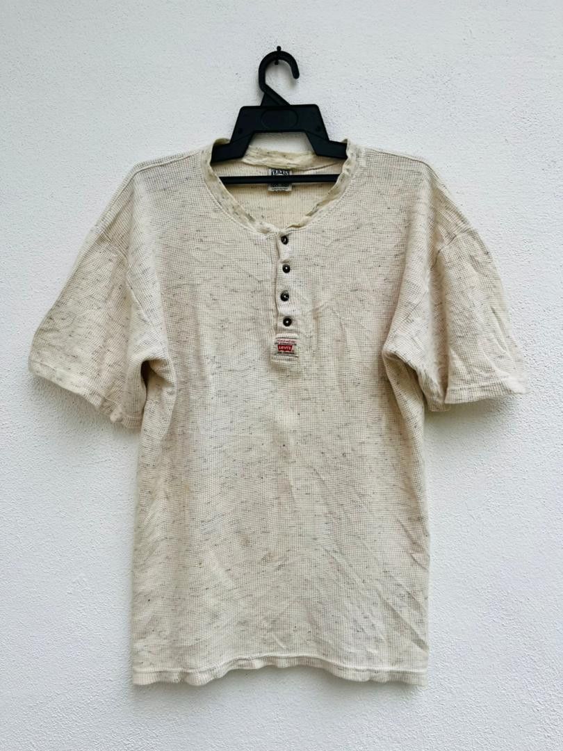 Levi's Vintage Clothing × Vintage Vintage 90s Levis Half Button Streetwear Fashion Style Size US M / EU 48-50 / 2 - 1 Thumbnail