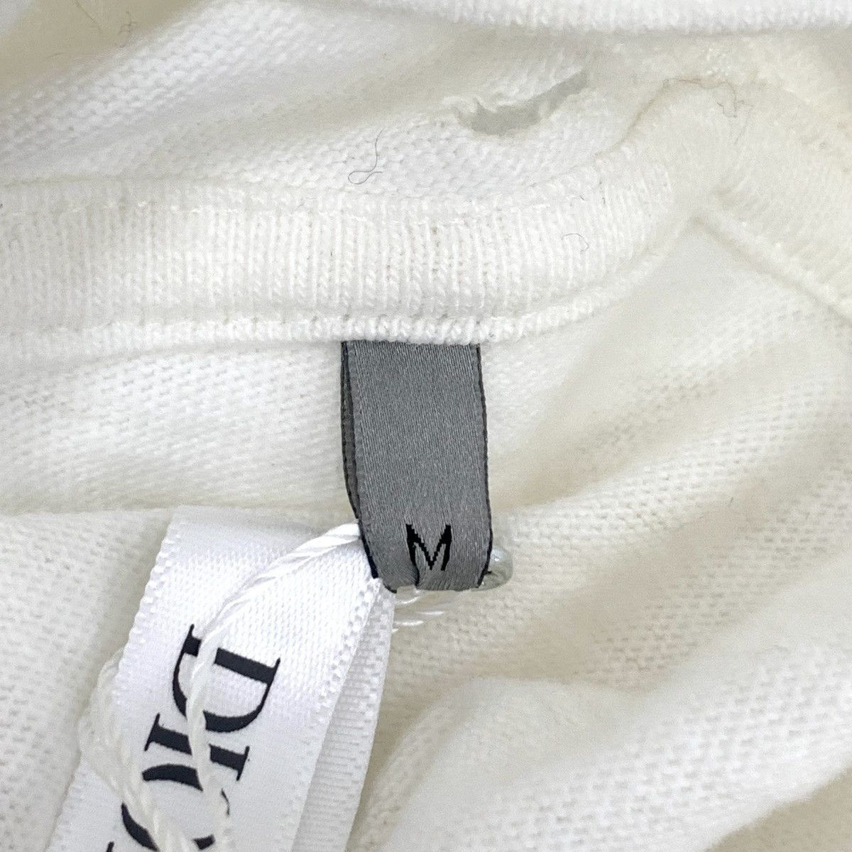 Dior White Distressed Short-Sleeve T-Shirt Size US M / EU 48-50 / 2 - 6 Thumbnail