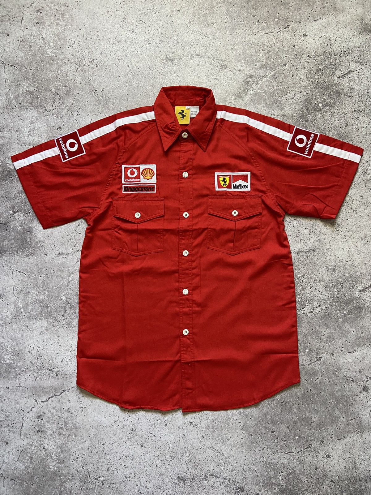 Ferrari Vintage 90s FERRARI Marlboro Vodafone NEW Shirt Size US L / EU 52-54 / 3 - 1 Thumbnail