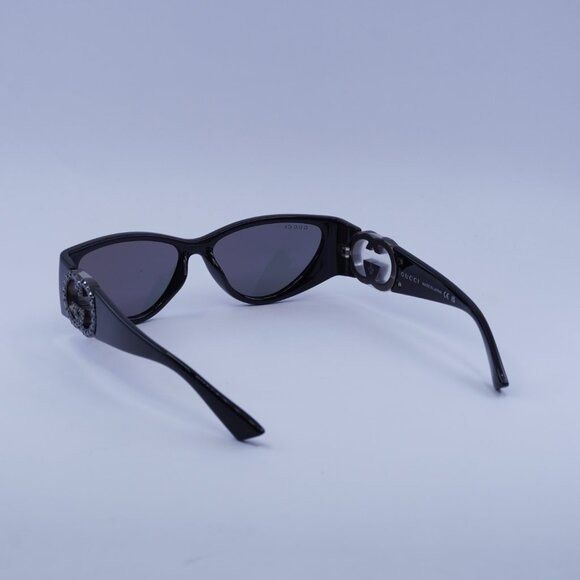 Gucci Gucci GG1824S 004 Sunglasses Black/Black Stone Cat Eye Frame Size ONE SIZE - 8 Thumbnail