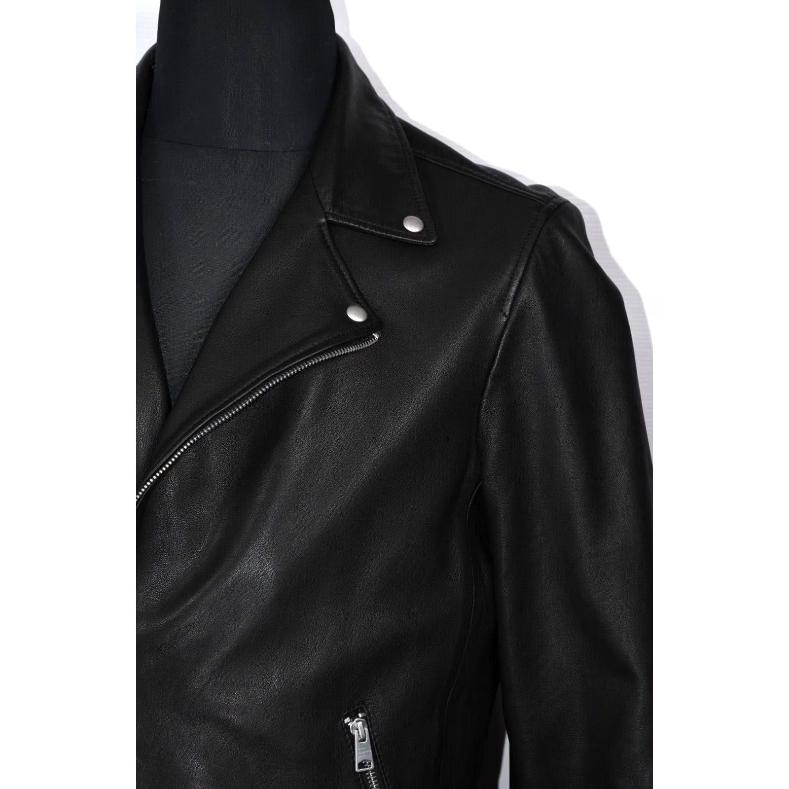 Allsaints AllSaints Tyson Biker Jacket Men's Black M Leather Zip Jacket Motocy Cleather? Size US M / EU 48-50 / 2 - 8 Thumbnail