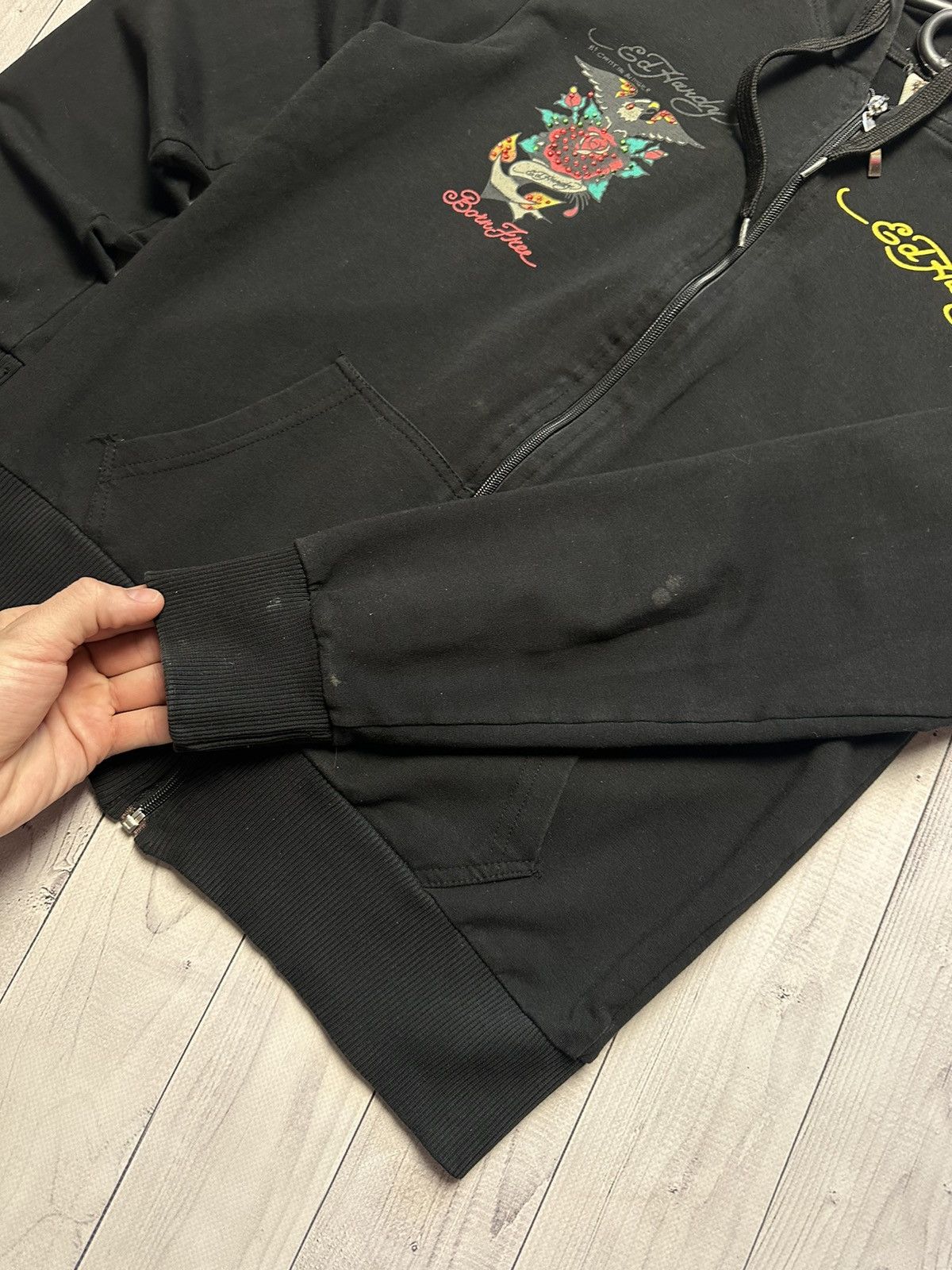 Ed Hardy × Vintage Vintage Ed Hardy rare logo zip hoodie women M Size M / US 6-8 / IT 42-44 - 6 Thumbnail