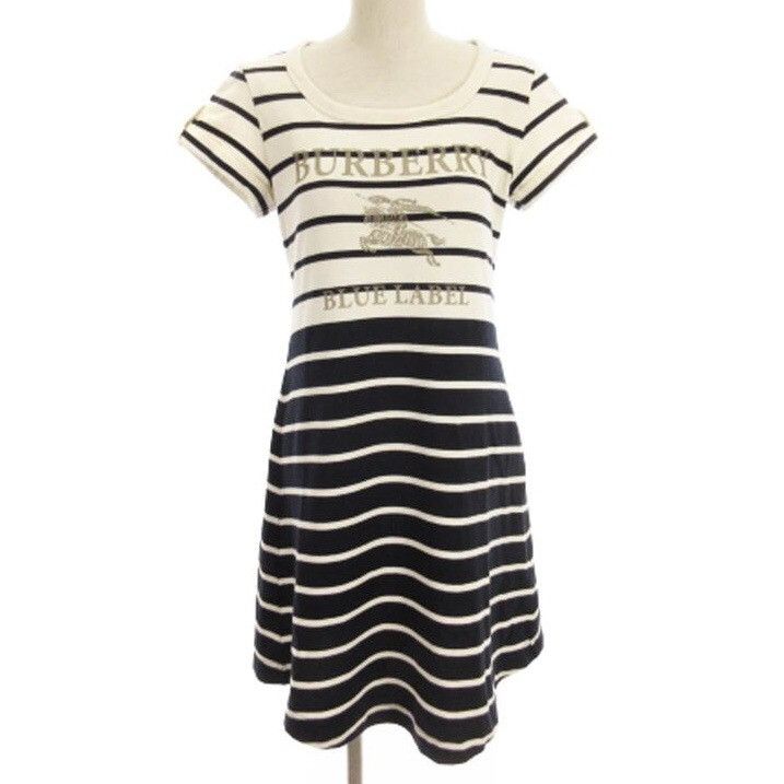 Burberry Burberry London Blue Label Big Logo Striped Cotton Dress Size S / US 4 / IT 40 - 8 Thumbnail