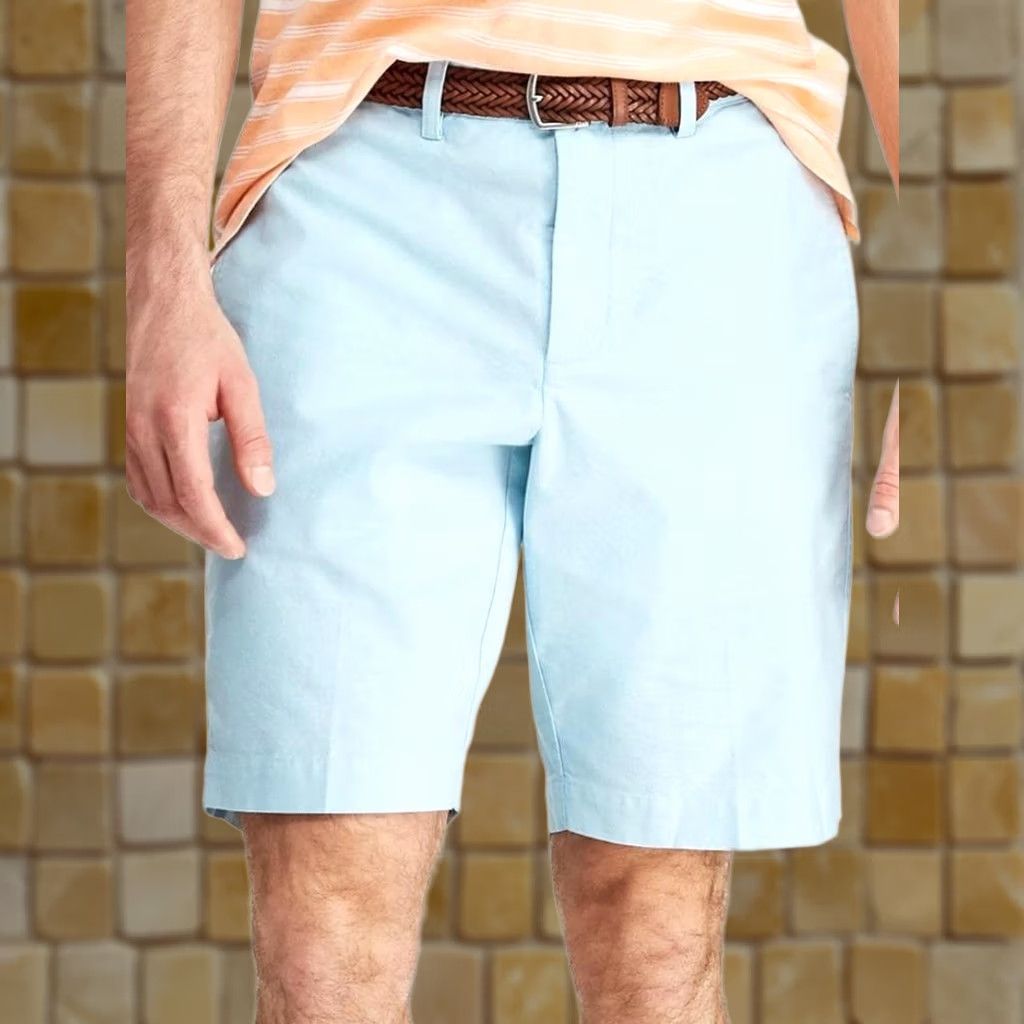 Chaps Chaps BLUE Shorts Classic Fit Stretch Oxford Flat Front 40 10.5" Inseam Mens Cotton Casual Shorts Blue Flat Front 40 Inseam 10.5" Mens Size US 40 / EU 56 - 1 Preview