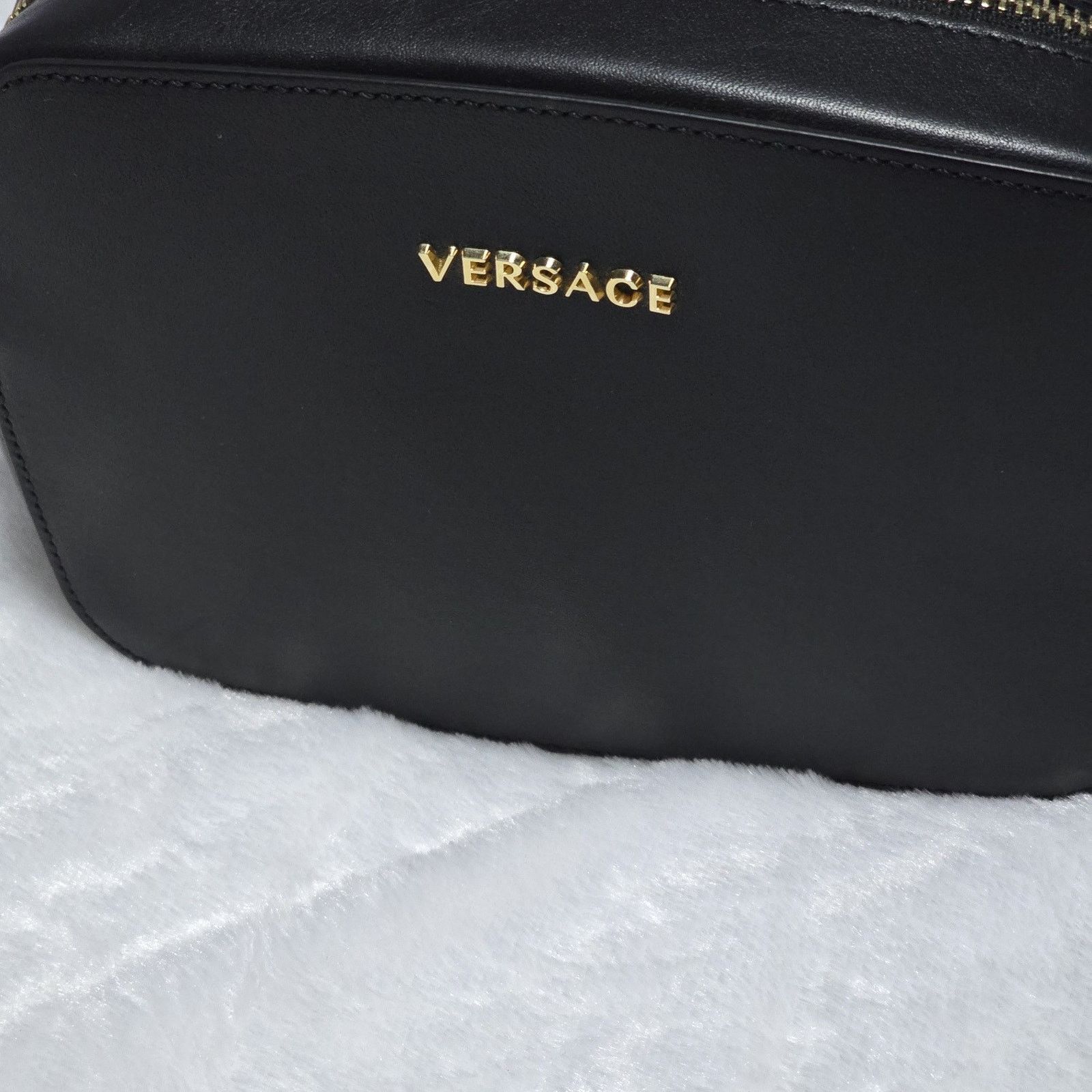 Versace Versace Smooth Leather Camera Crossbody Bag Black MSRP $1095 Size ONE SIZE - 3 Thumbnail
