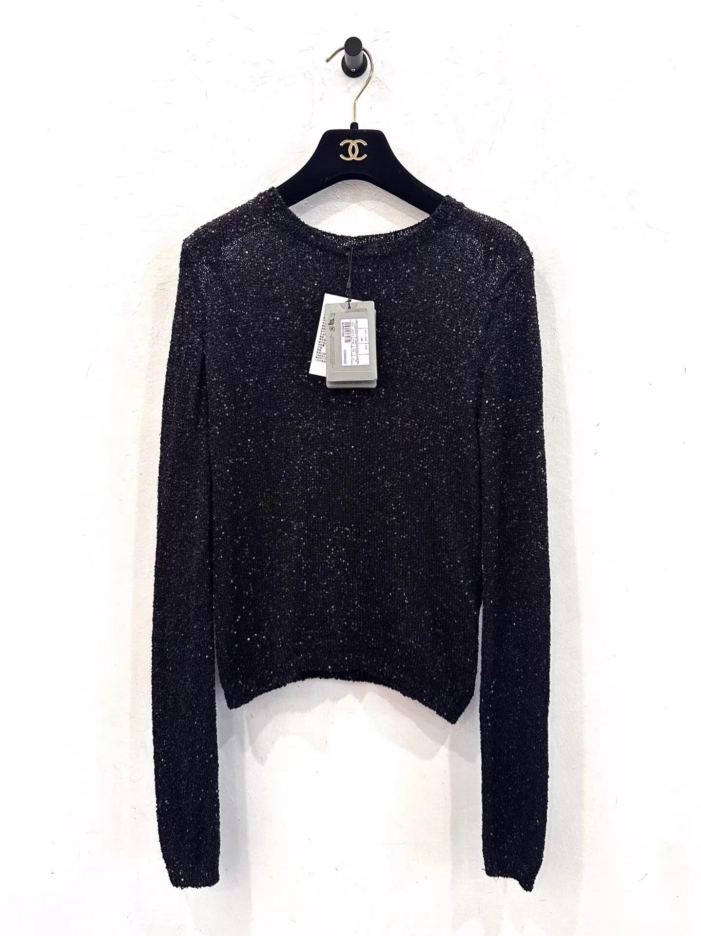 Balenciaga Balenciaga sequin star logo knit top women's black S Size S / US 4 / IT 40 - 1 Thumbnail