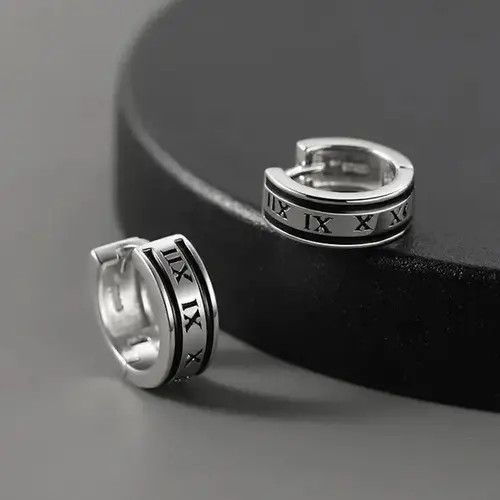 Other 925 Silver Plated Silver Hoop Earrings for Men Women Size ONE SIZE - 4 Thumbnail
