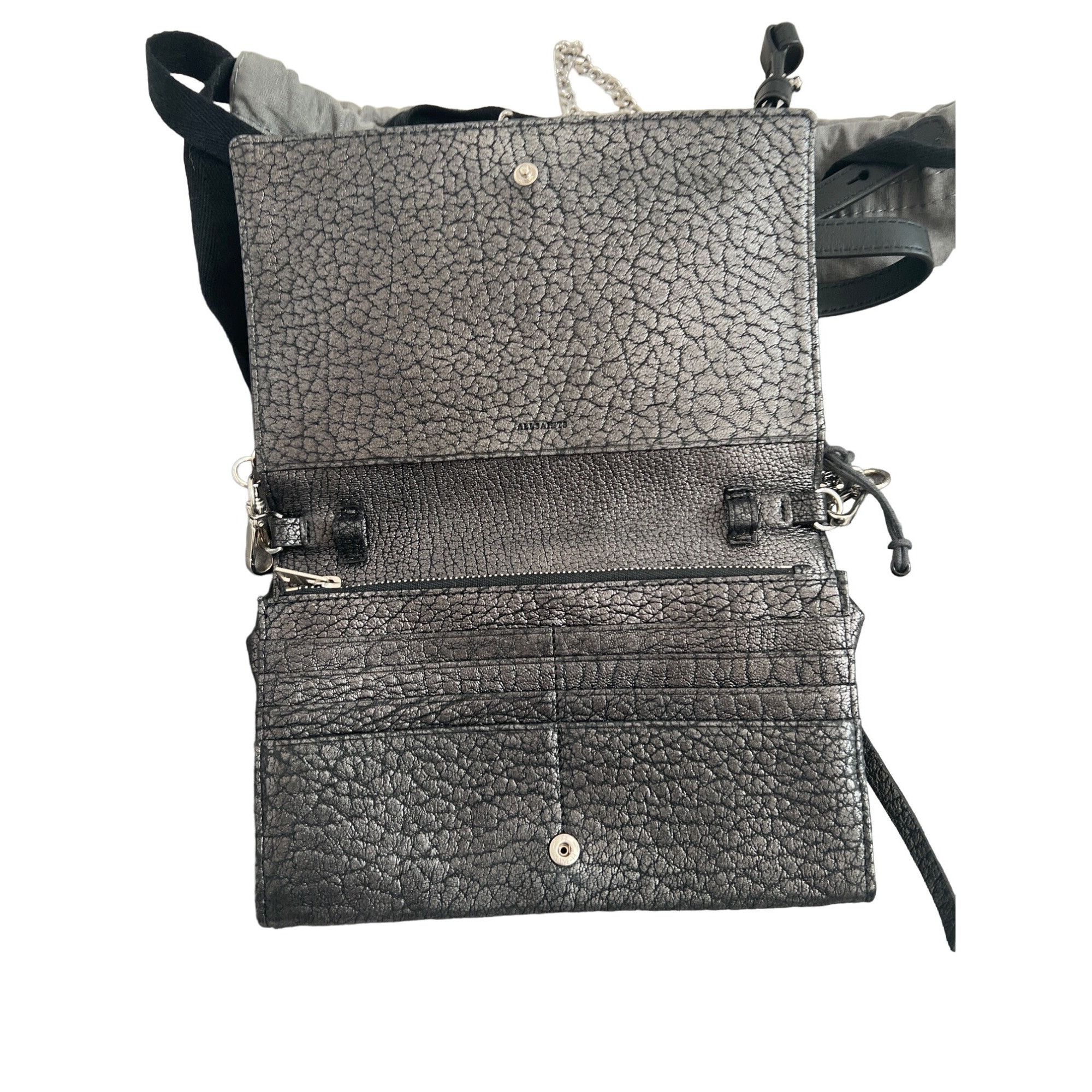 Allsaints Allsaints Metallic Pebbled Leather Crossbody Bag With Dust B Size ONE SIZE - 2 Thumbnail