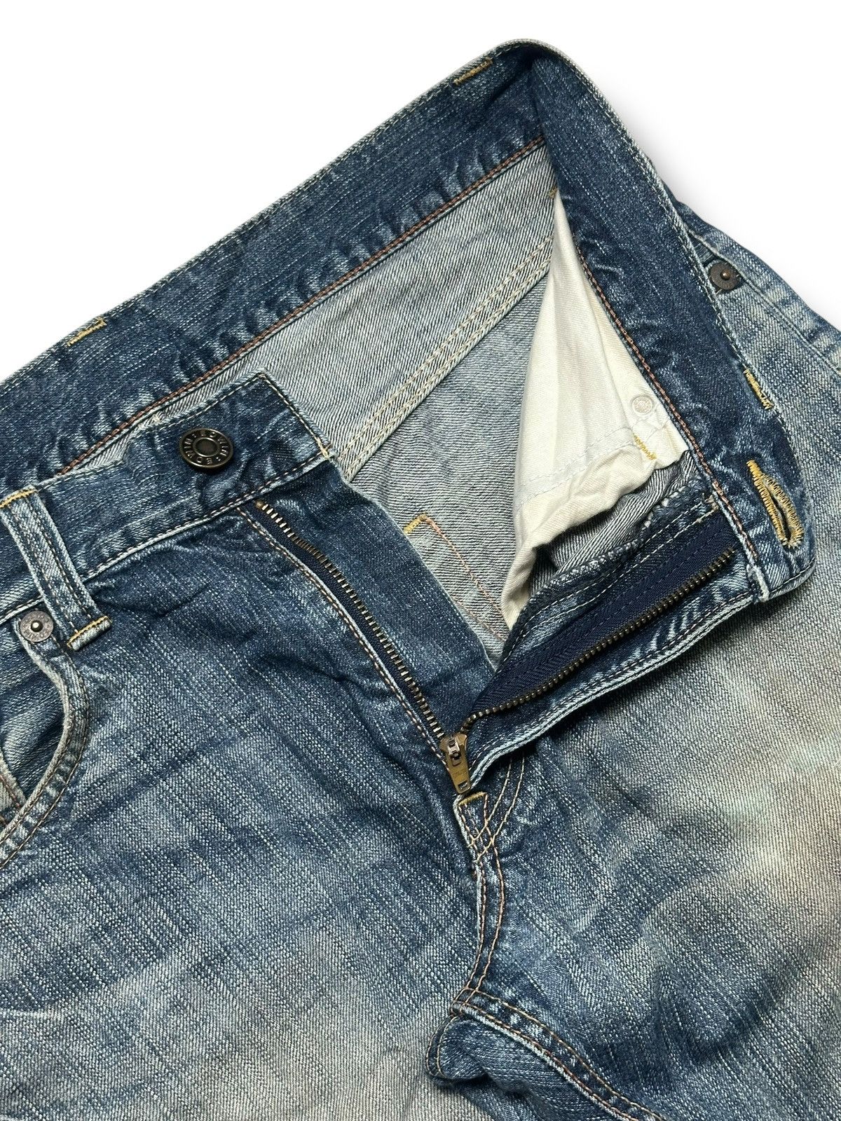 Edwin Edwin 503 Premium Straight Leg Japan Jeans Distressed Faded Size US 33 - 11 Thumbnail