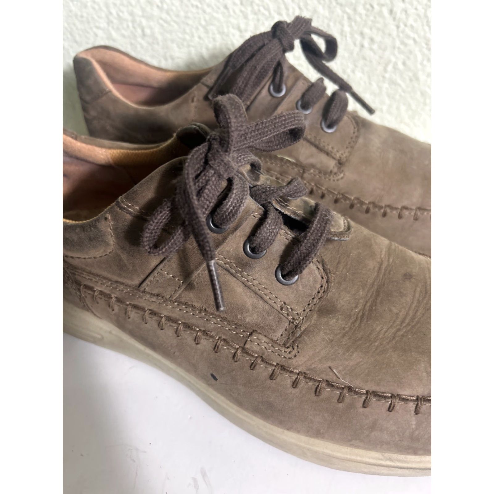 Ecco ECCO Seawalker Men Sneaker Cocoa Nubuck Lace Up 11-11.5 Brown Casual Flaw US 11 EU 45 Mens Size US 11 / EU 44 - 3 Thumbnail