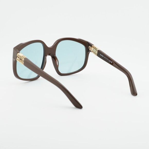 Miu Miu Miu Miu MUA07S 24D20R Sunglasses Shiny Brown Square Frame Size ONE SIZE - 10 Thumbnail