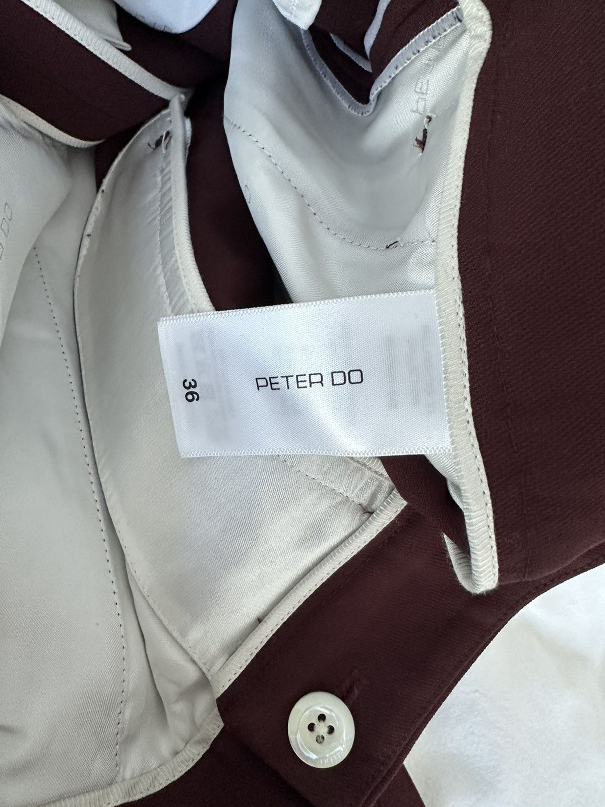 Peter Do Peter Do Pleated Burgundy Trousers Size 25" / US 0 / IT 36 - 4 Thumbnail