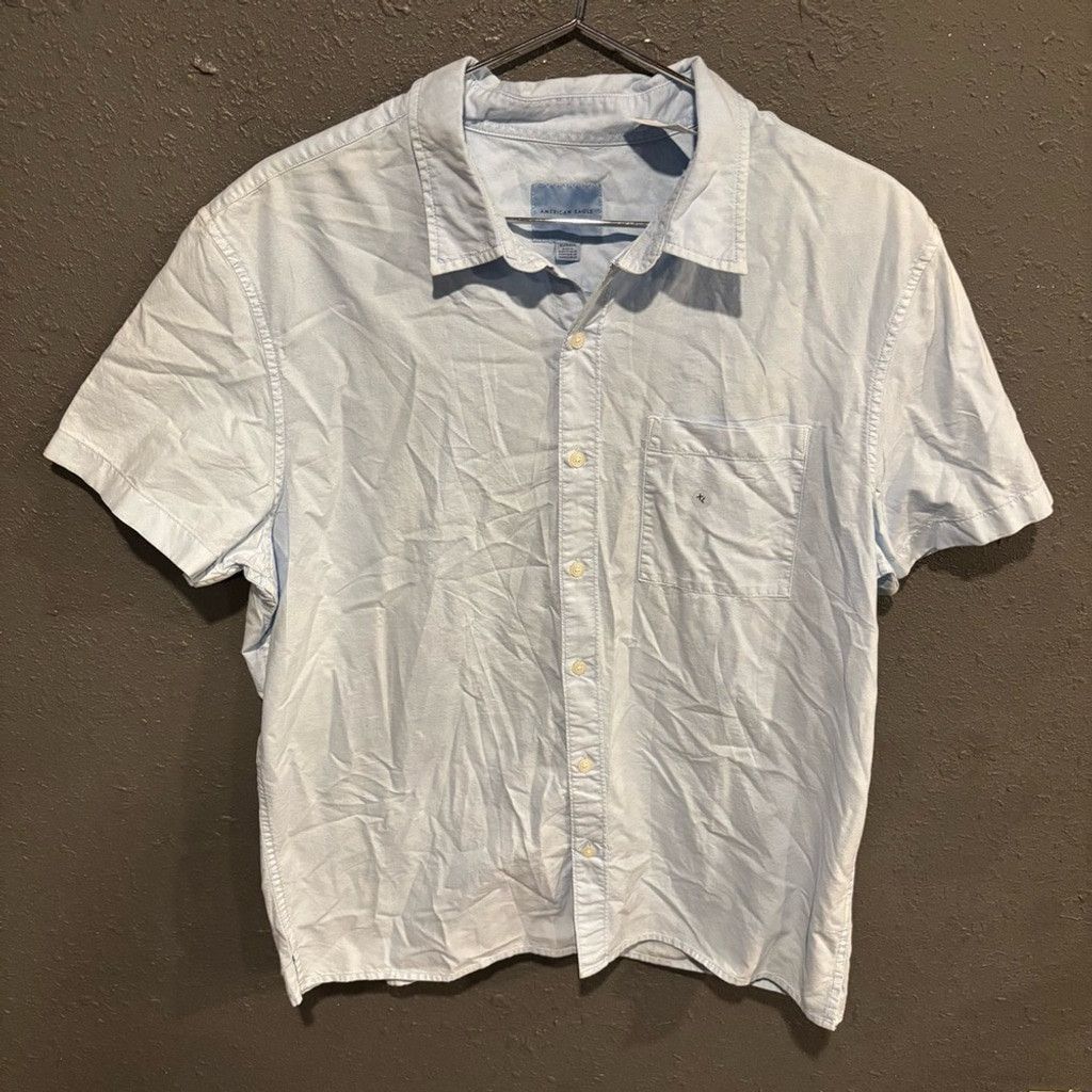 American Eagle Outfitters Men's American Eagle Short Sleeve Button Up Shirt Size US XL / EU 56 / 4 - 1 Thumbnail
