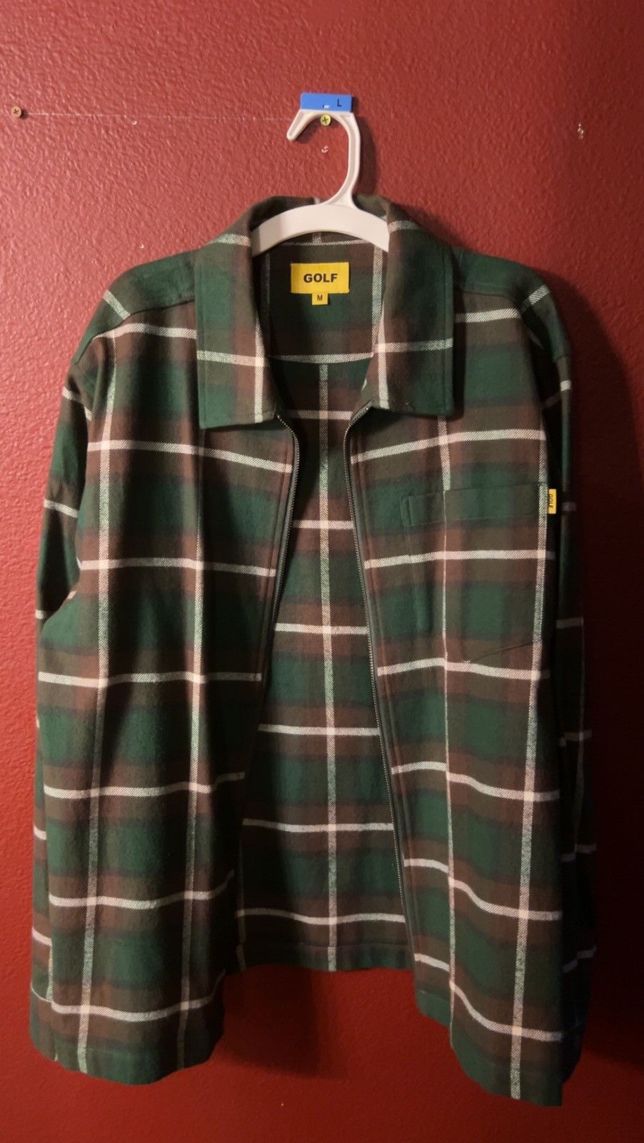 Golf Wang × Golf le Fleur × Tyler The Creator GOLFWANG F/W 2022 Green Plaid Flannel Zip-up Size US M / EU 48-50 / 2 - 3 Thumbnail