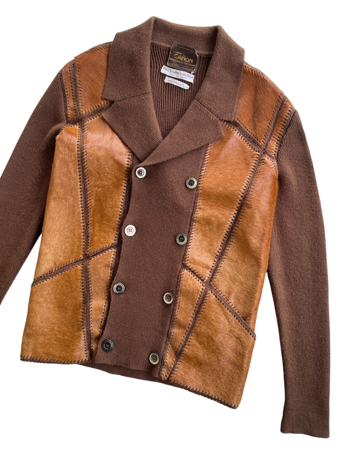 Vintage RARE❗️1950s Canon Real Fur Horse Leather Knit Size US M / EU 48-50 / 2 - 8 Thumbnail