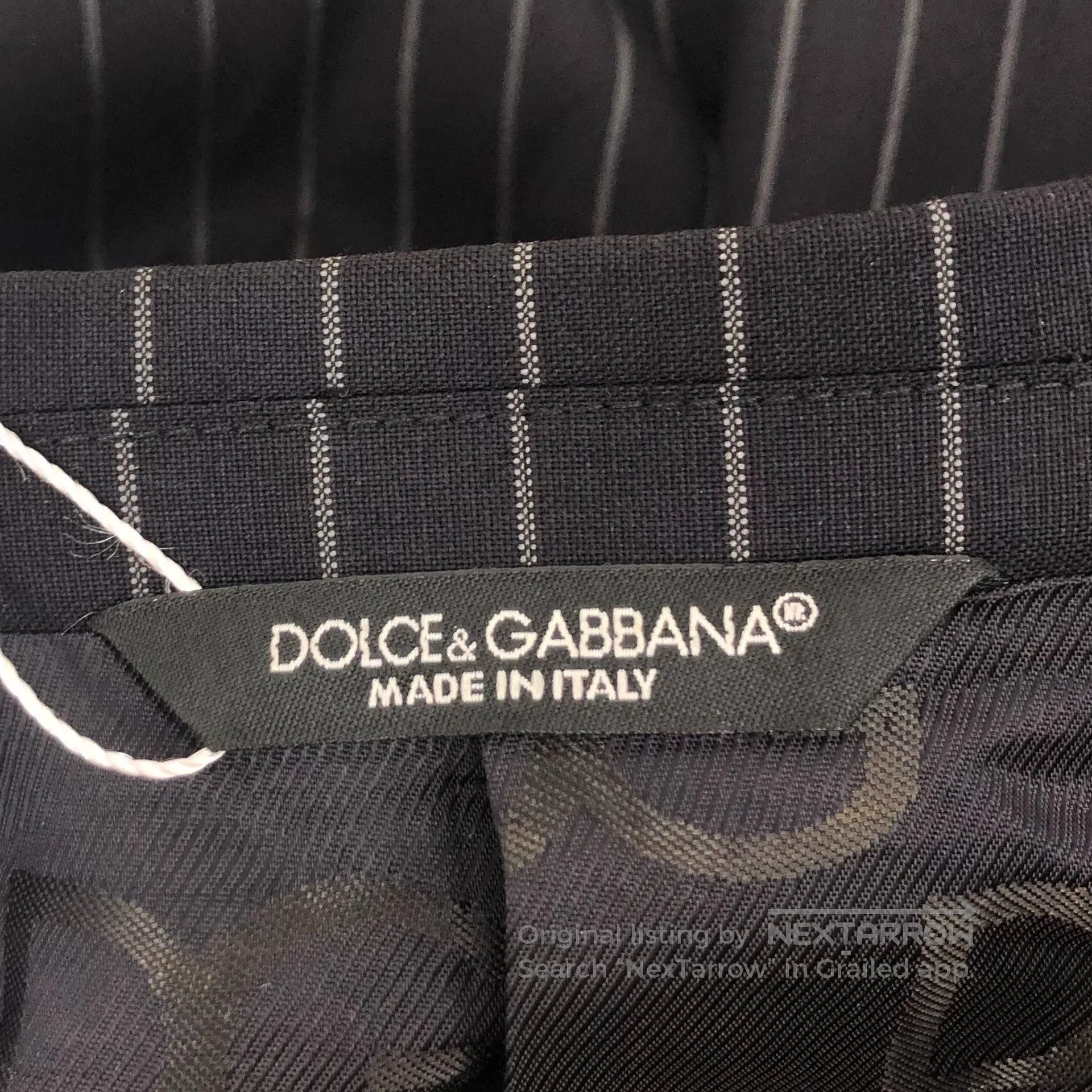 Dolce & Gabbana Dolce Gabbana Black Vertical Stripe Wool Reversible Collar Size US M / EU 48-50 / 2 - 5 Thumbnail