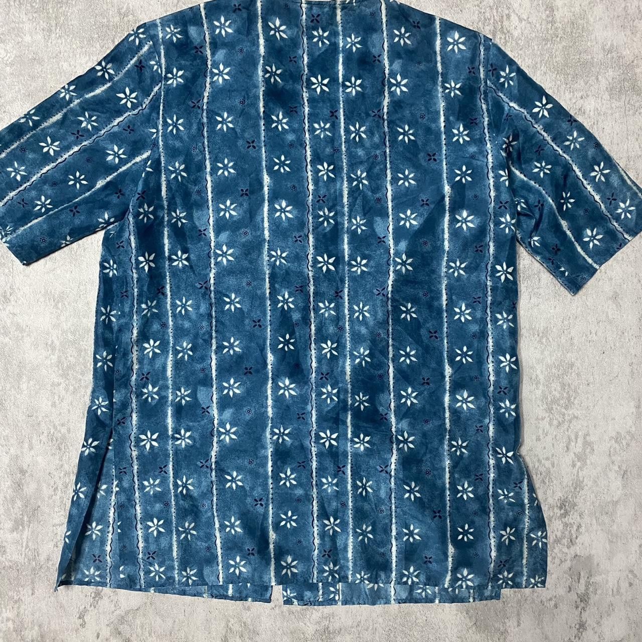 Other 70s blue and white striped silk romper with button-up front Size US S / EU 44-46 / 1 - 5 Thumbnail
