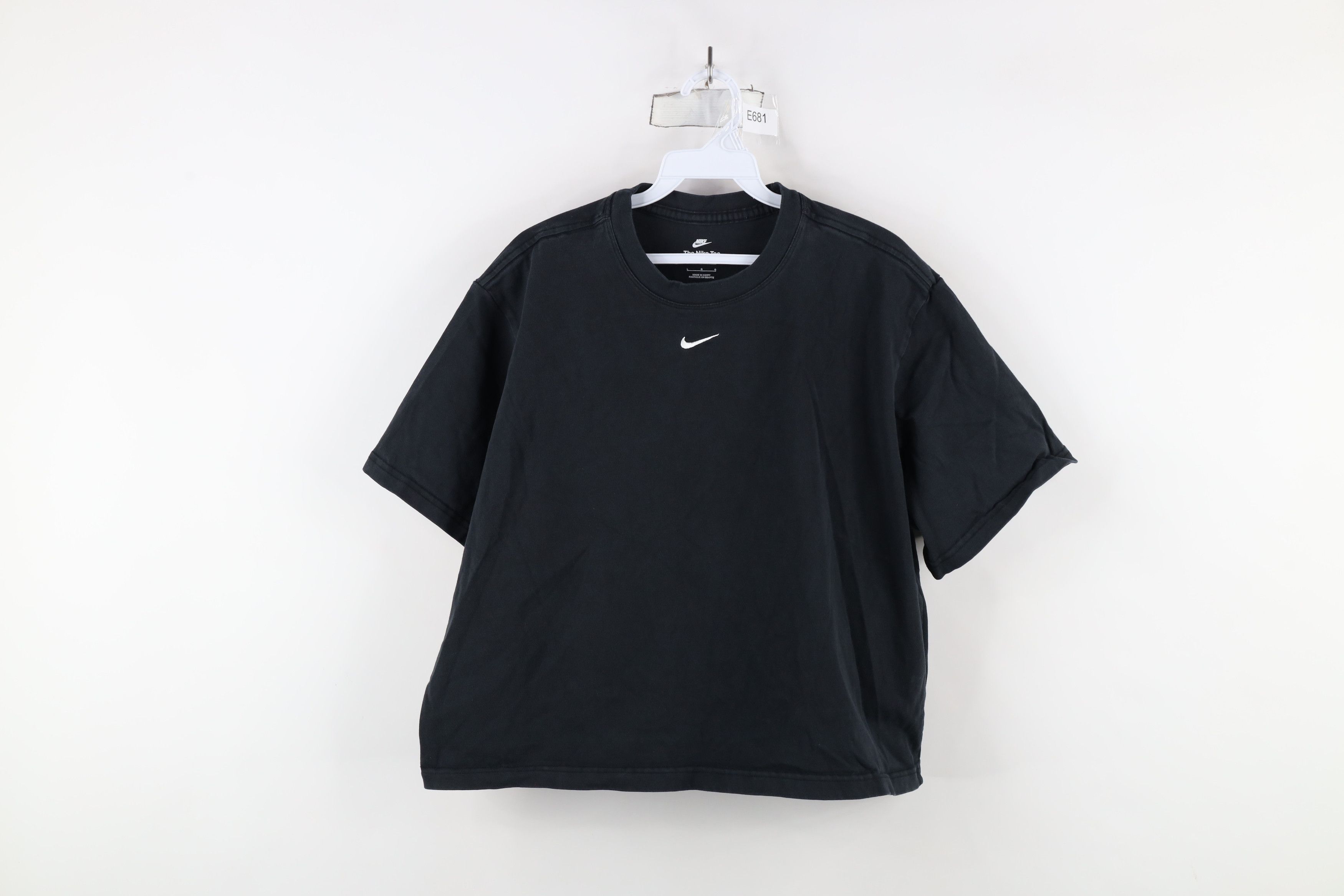 Nike × Vintage Y2K Nike Scott Center Swoosh Cropped Loose Fit T-Shirt Black Size L / US 10 / IT 46 - 1 Thumbnail