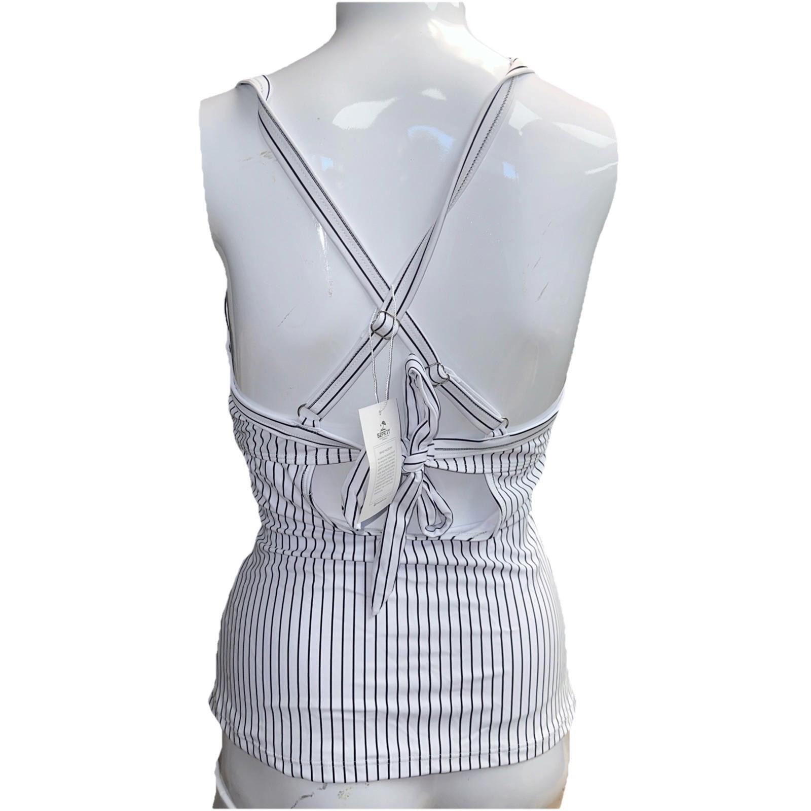 Other B2prity Pen Stripped Black White V Neck Tankini Medium Size ONE SIZE - 5 Thumbnail