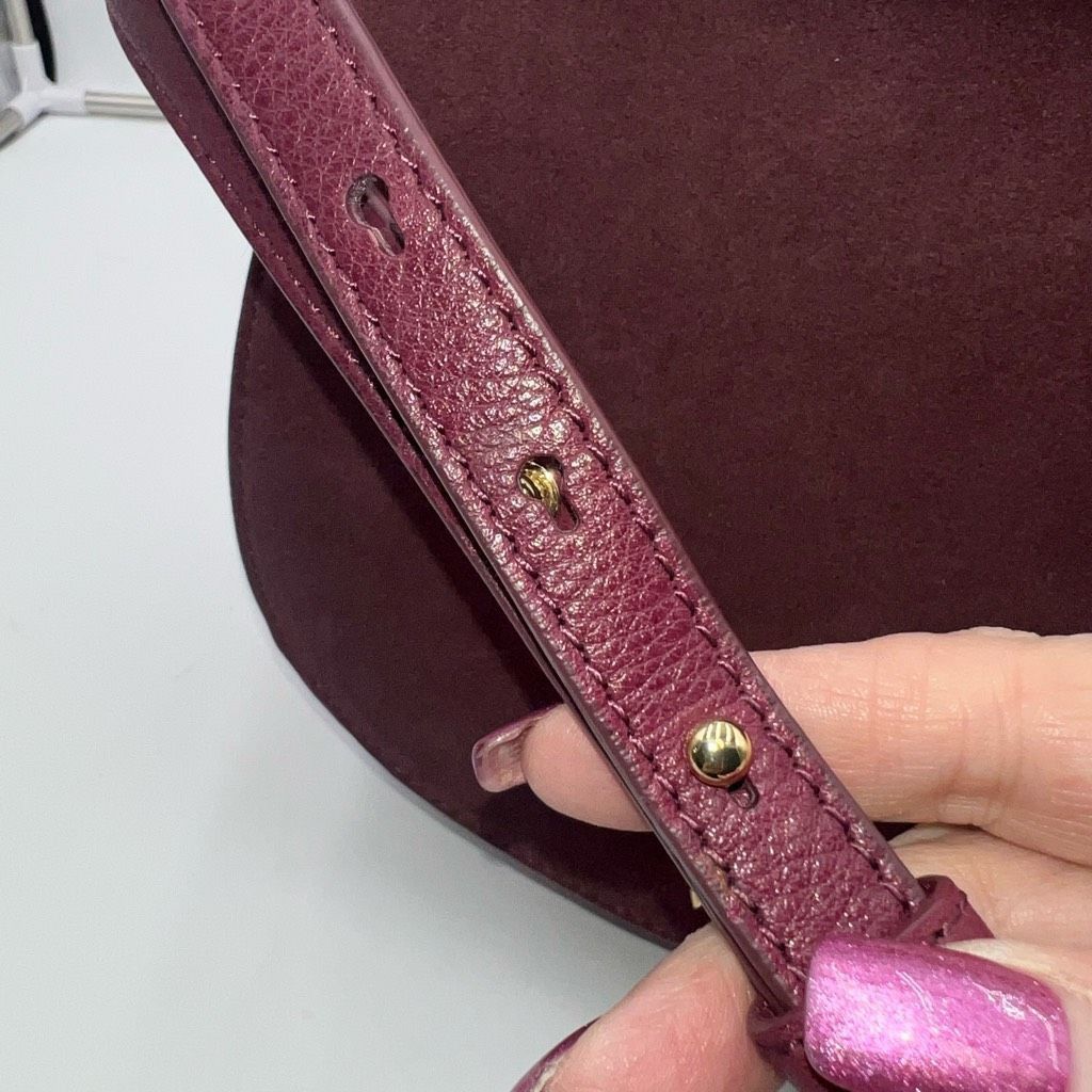 Vince Camuto Vince Camuto Deep Eggplant Purple Suede & Leather Saddle Bag Size ONE SIZE - 8 Thumbnail