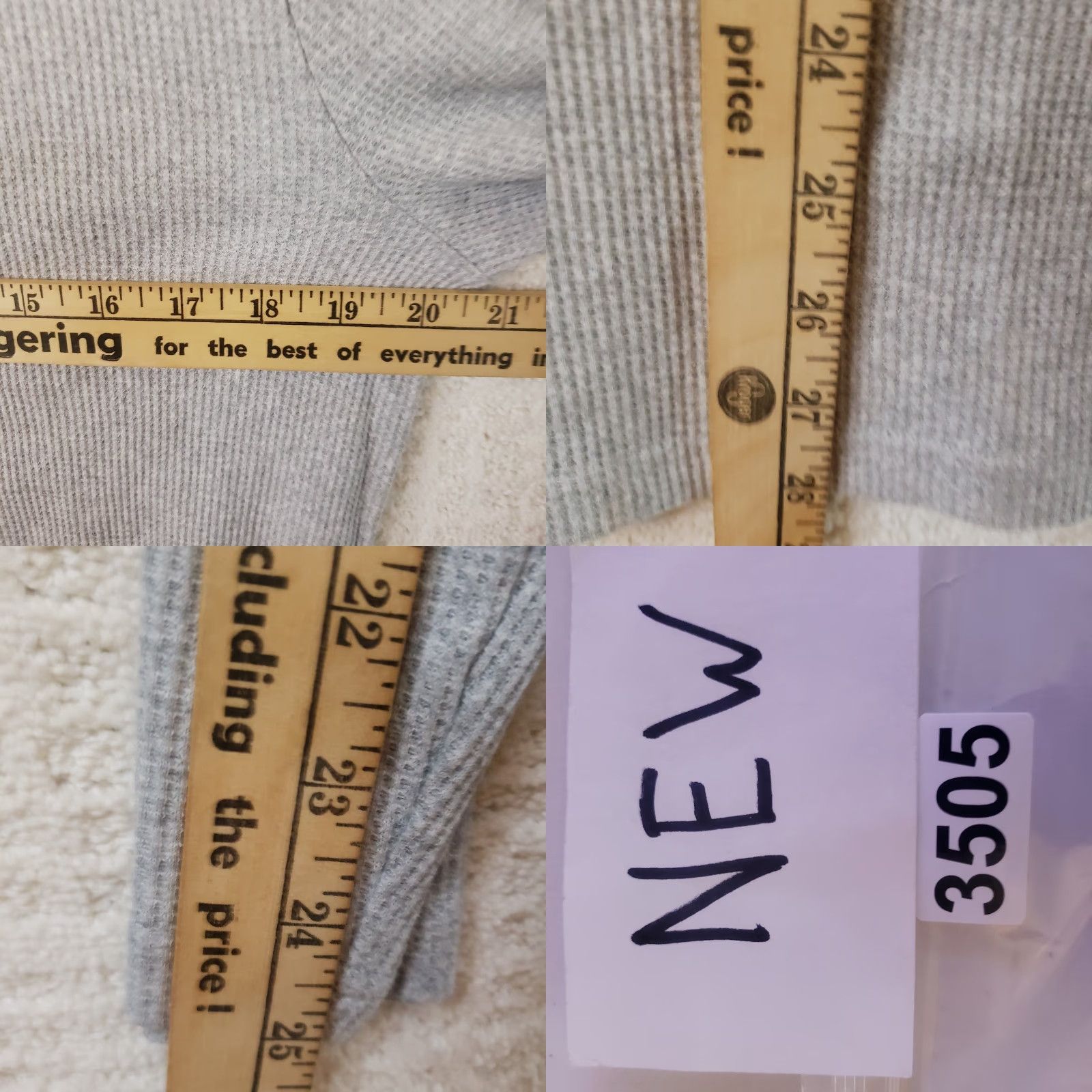 Lucky Brand Lucky Brand Henley Waffle Knit Long Sleeve Tee Gray Mens S Bear Logo New Vintage Size US S / EU 44-46 / 1 - 9 Thumbnail