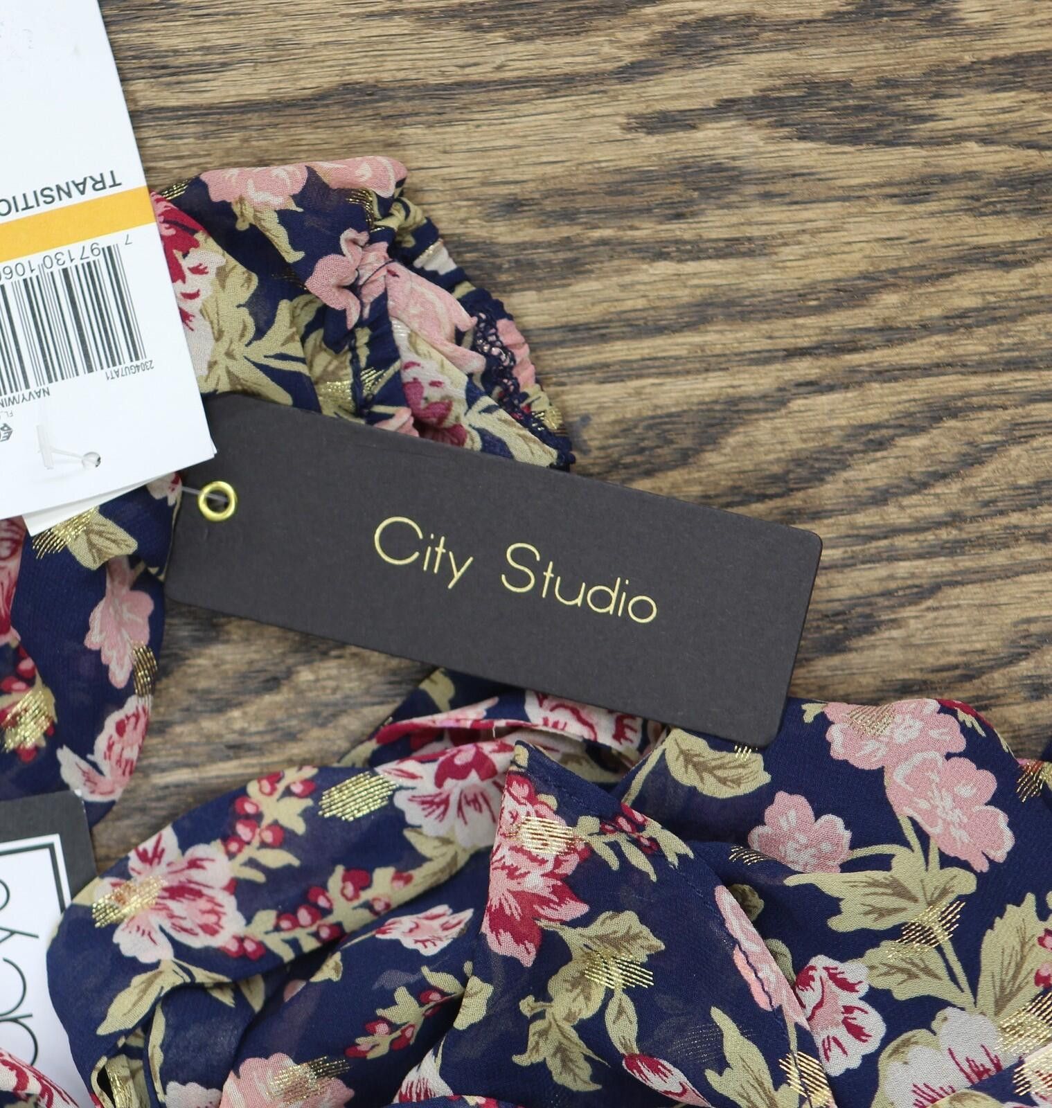 Other Nwt City Studio Flare Shear Lined Dress Navy Blue Multi S Size S / US 4 / IT 40 - 3 Thumbnail