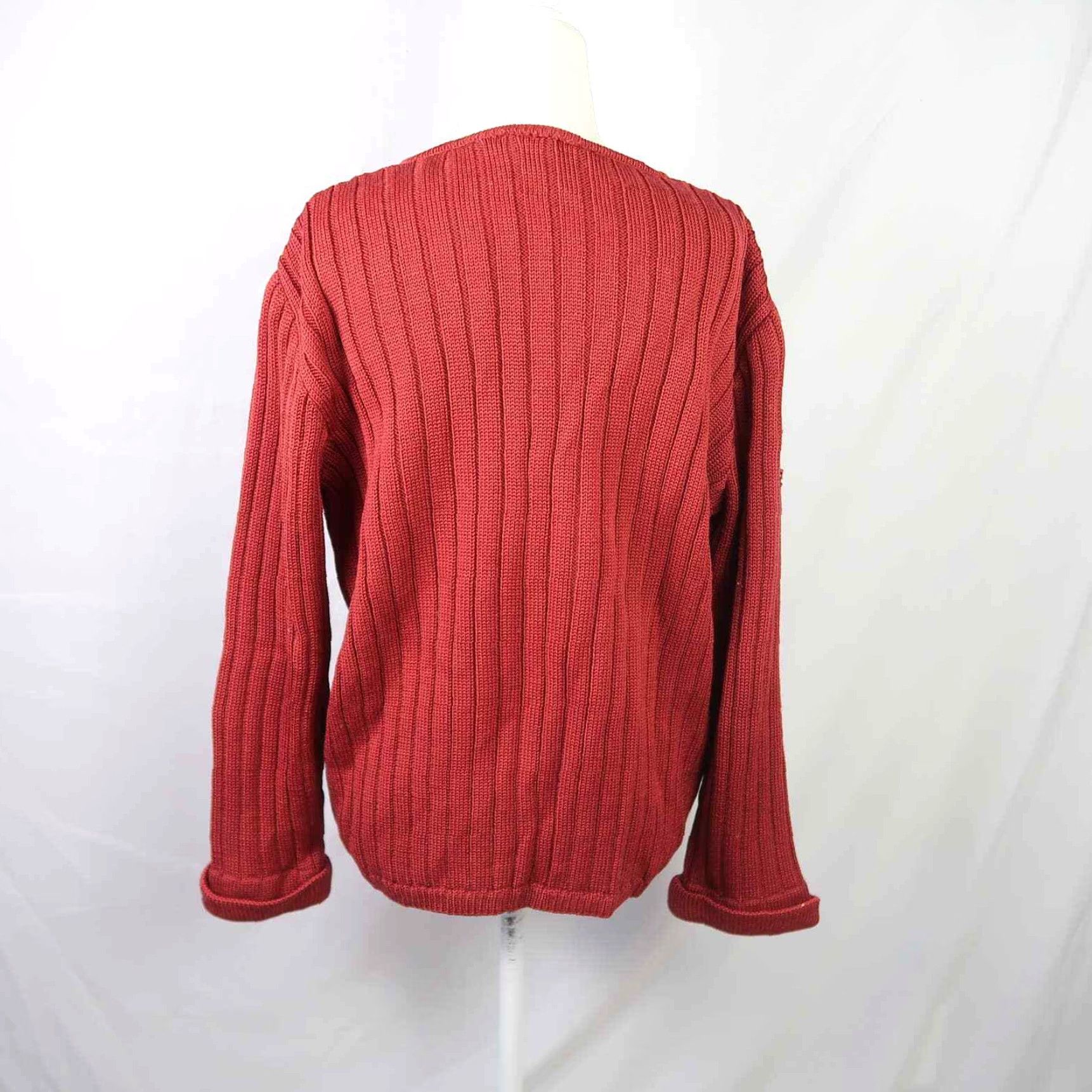 Vintage VINTAGE 90s raspberry red prink floral embroidered knit cardigan sweater L Womens Cardigan Size L / US 10 / IT 46 - 5 Thumbnail