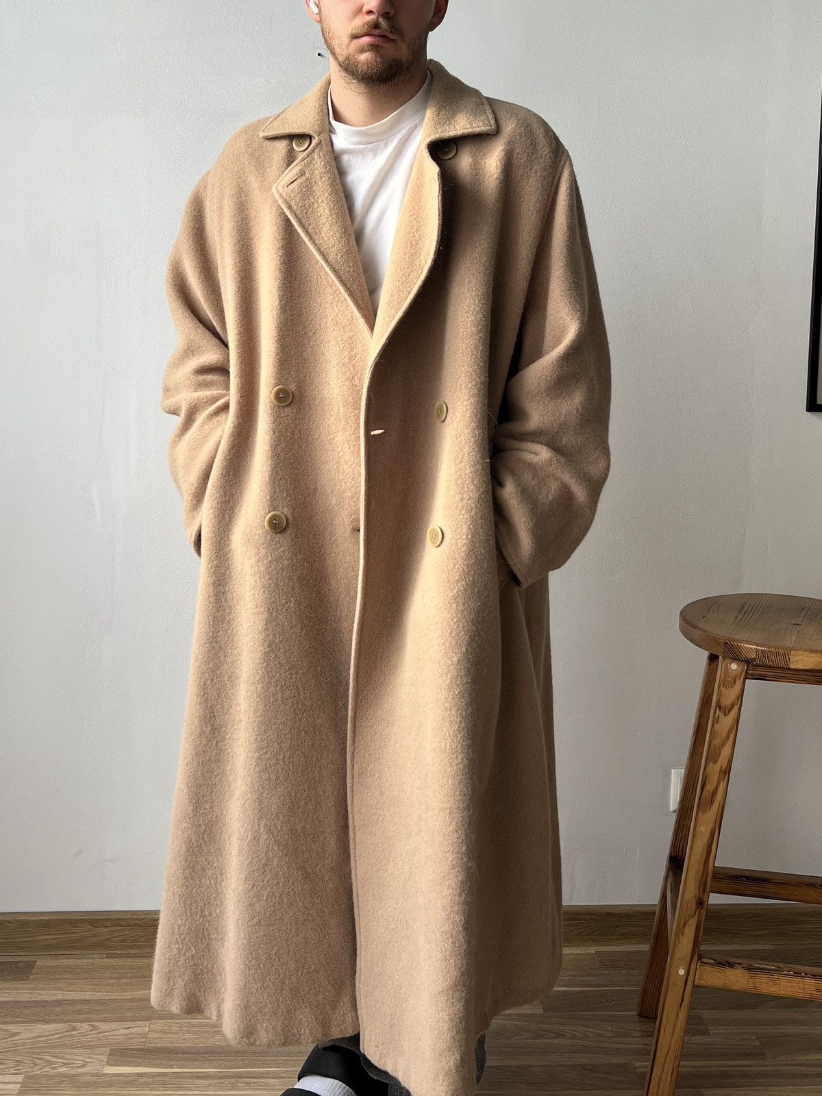 Bally Vintage BALLY Wool Beige Oversized Overcoat Size XL Size US XXL / EU 58 / 5 - 1 Thumbnail