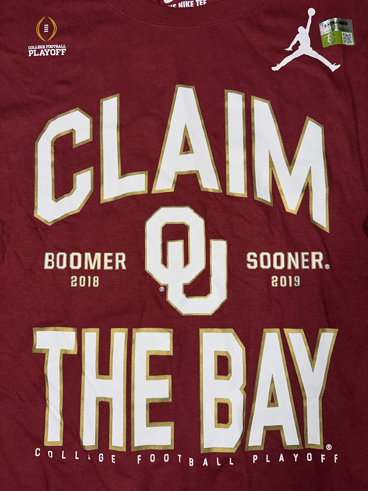 Designer Nike Air Jordan Claim The Bay OU Boomer Sooner Long Sleeve Shirt Size US XL / EU 56 / 4 - 2 Thumbnail