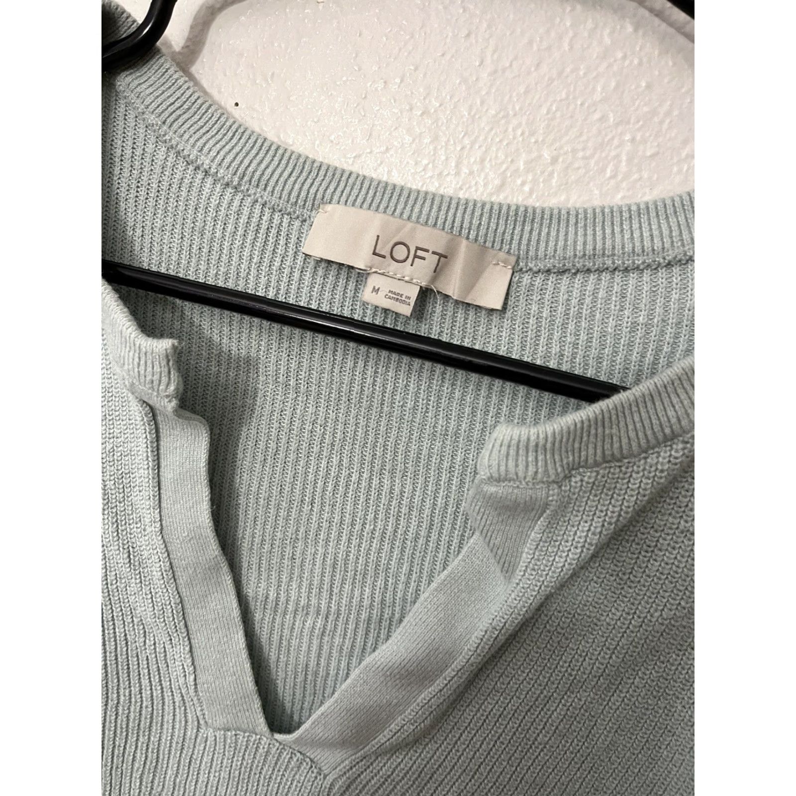Loft VINTAGE LOFT Pullover Sweater Women Medium Green Solid Cozy Long Sleeve Crew Neck Size M / US 6-8 / IT 42-44 - 3 Thumbnail