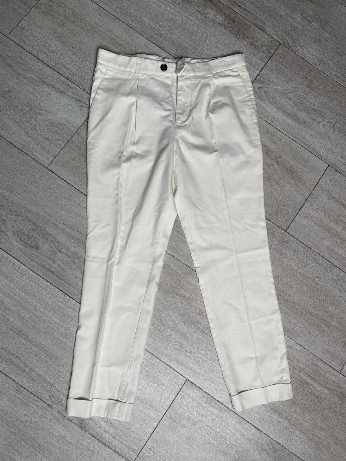 Brunello Cucinelli Brunello Cucinelli Cream Trousers Size 50L - 1 Thumbnail