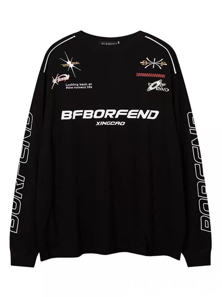 Retro punk f1 racing style long sleeve shirt