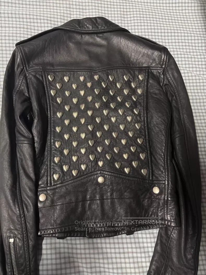 Saint Laurent Paris Saint Laurent Paris Cracked Heart Stud Sheepskin Motorcycl Size XXS / US 00 / IT 34 - 2 Thumbnail
