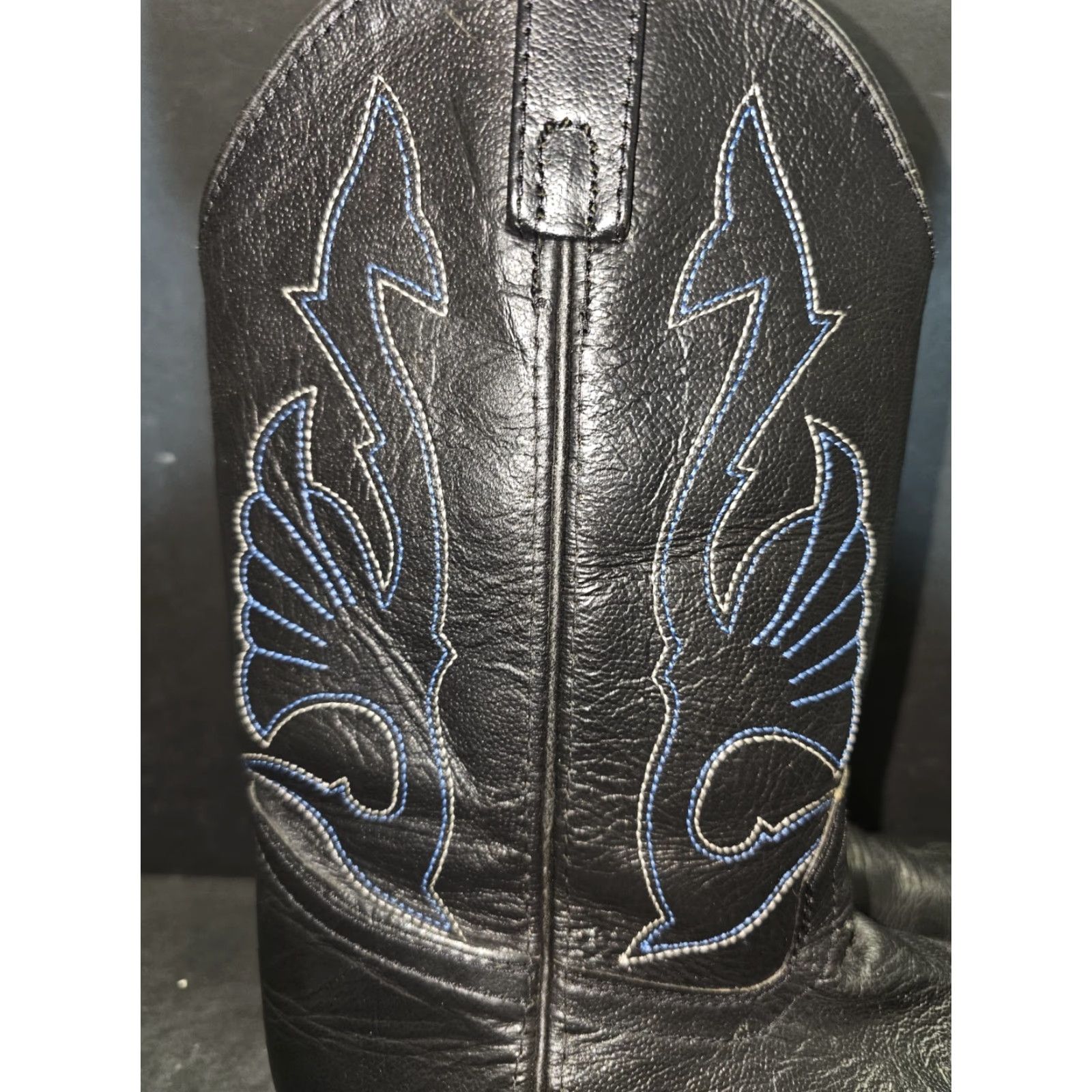 Vintage VINTAGE Masterson Boot Company RB2001Y Black With Blue Stitch Cowboy Western Boots Sz 6D Mens Leather Boots Size US 5 / EU 37 - 3 Thumbnail