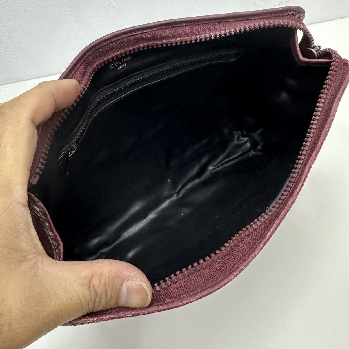 Celine AUTHENTIC CELINE MACADAM TRIOMPHE LEATHER CLUTCH BAG Size ONE SIZE - 11 Thumbnail