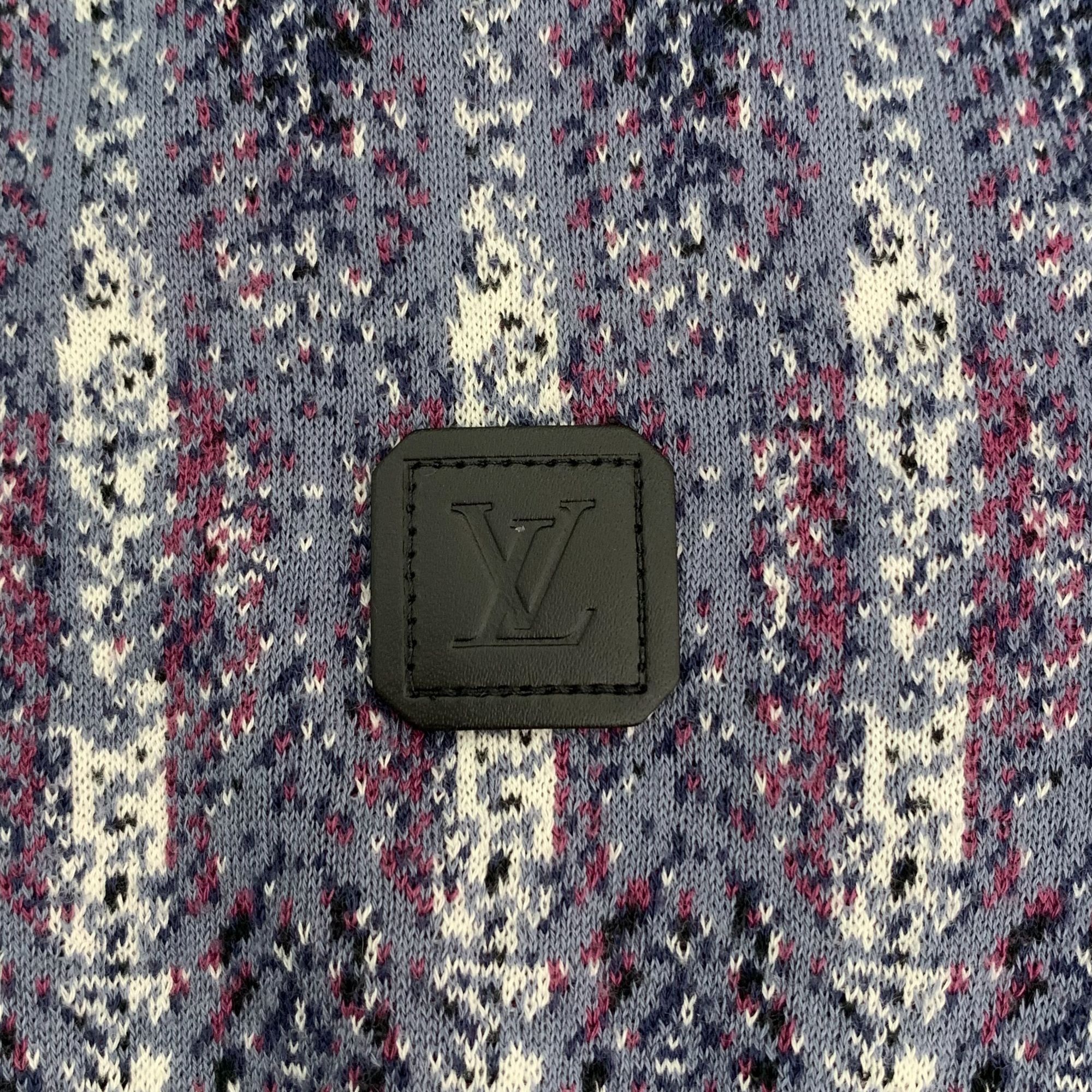 Louis Vuitton Louis Vuitton Purple Logo Patch Cotton Knit Sweater (Size S) Size S / US 4 / IT 40 - 5 Thumbnail