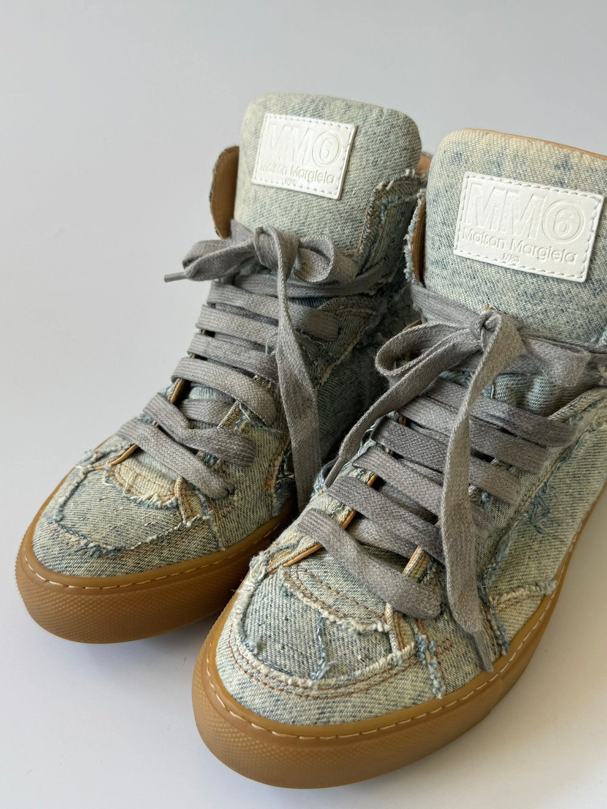 MM6 MM6 Maison Margiela Denim High-Top Sneakers Size US 7 / IT 37 - 9 Thumbnail