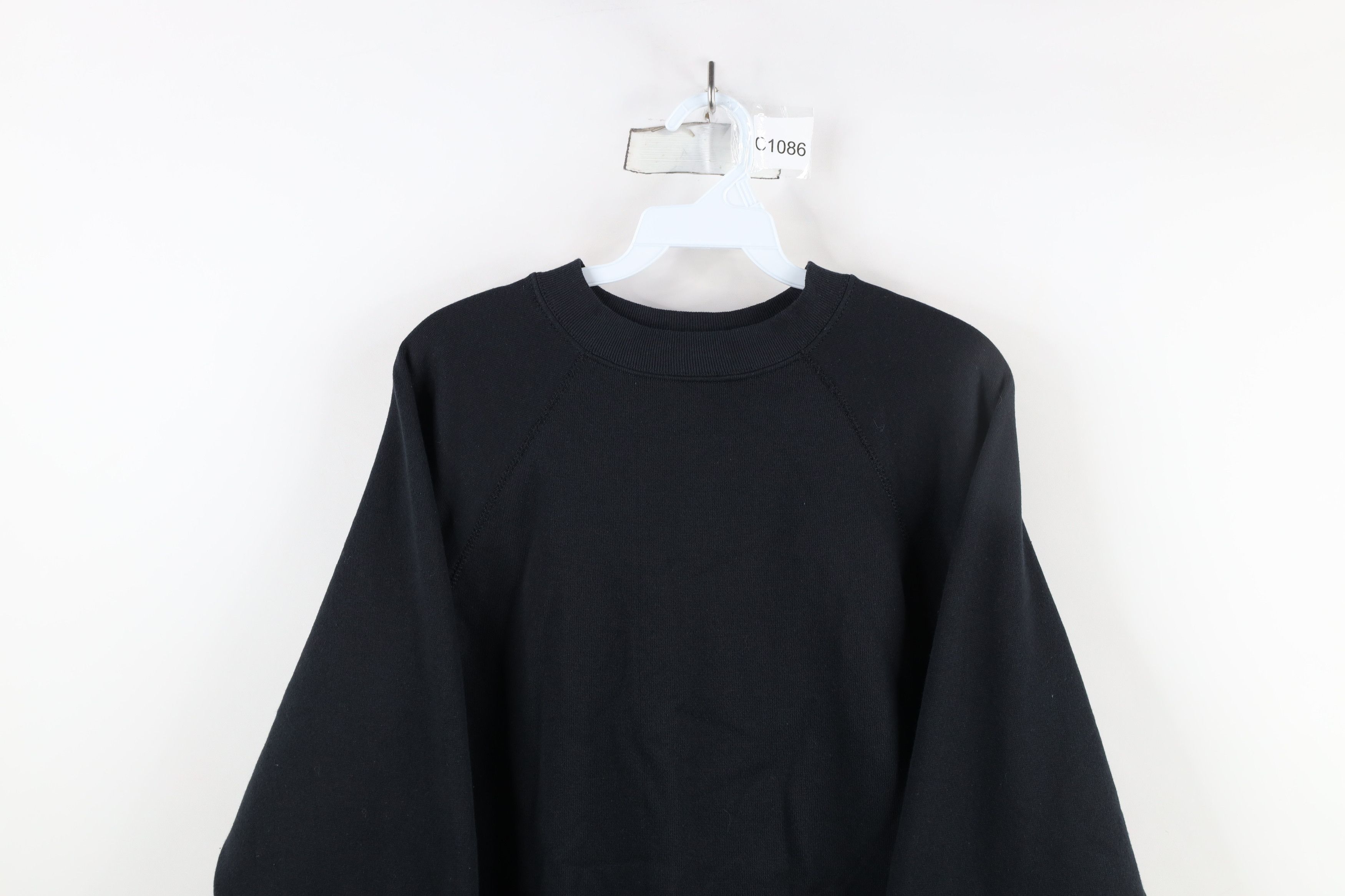 Vintage Vintage 90s Streetwear Blank Crewneck Sweatshirt Black USA Size US M / EU 48-50 / 2 - 2 Thumbnail