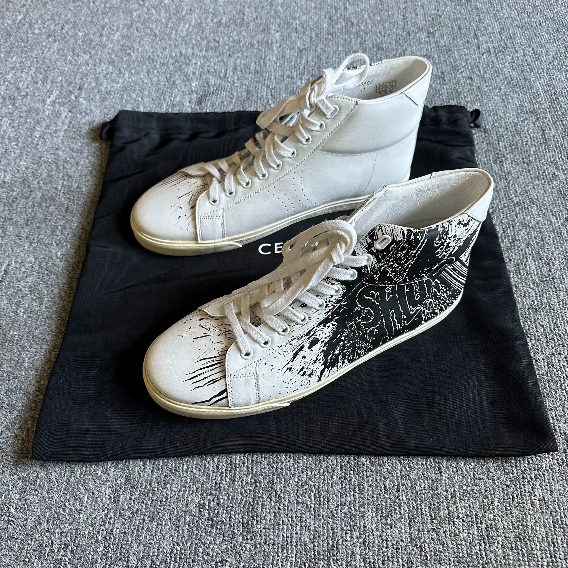 Celine Celine Black Graffiti Sneakers Size US 8 / EU 41 - 1 Thumbnail