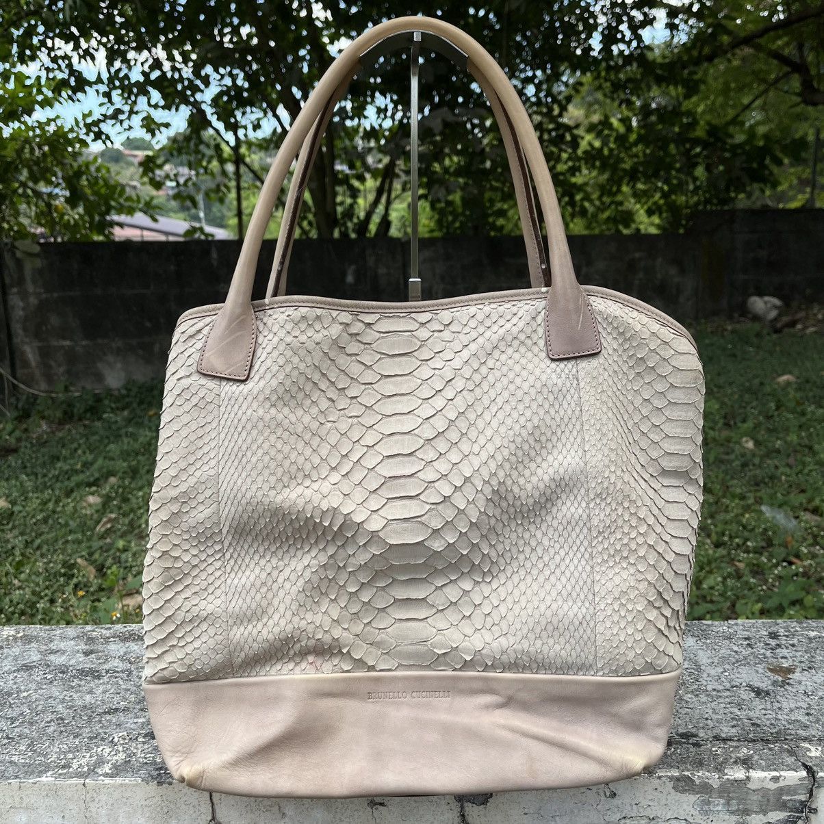 Brunello Cucinelli Brunello Cucinelli Snakeskin-Textured Leather Tote Bag Size ONE SIZE - 1 Thumbnail