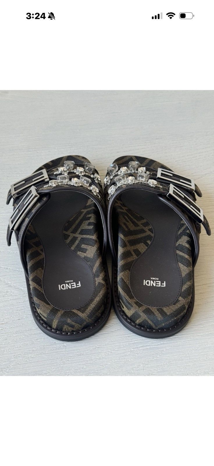 Fendi Fendi Crystal Ff Fabric Slides size 37 Size US 6.5 / IT 36.5 - 6 Thumbnail