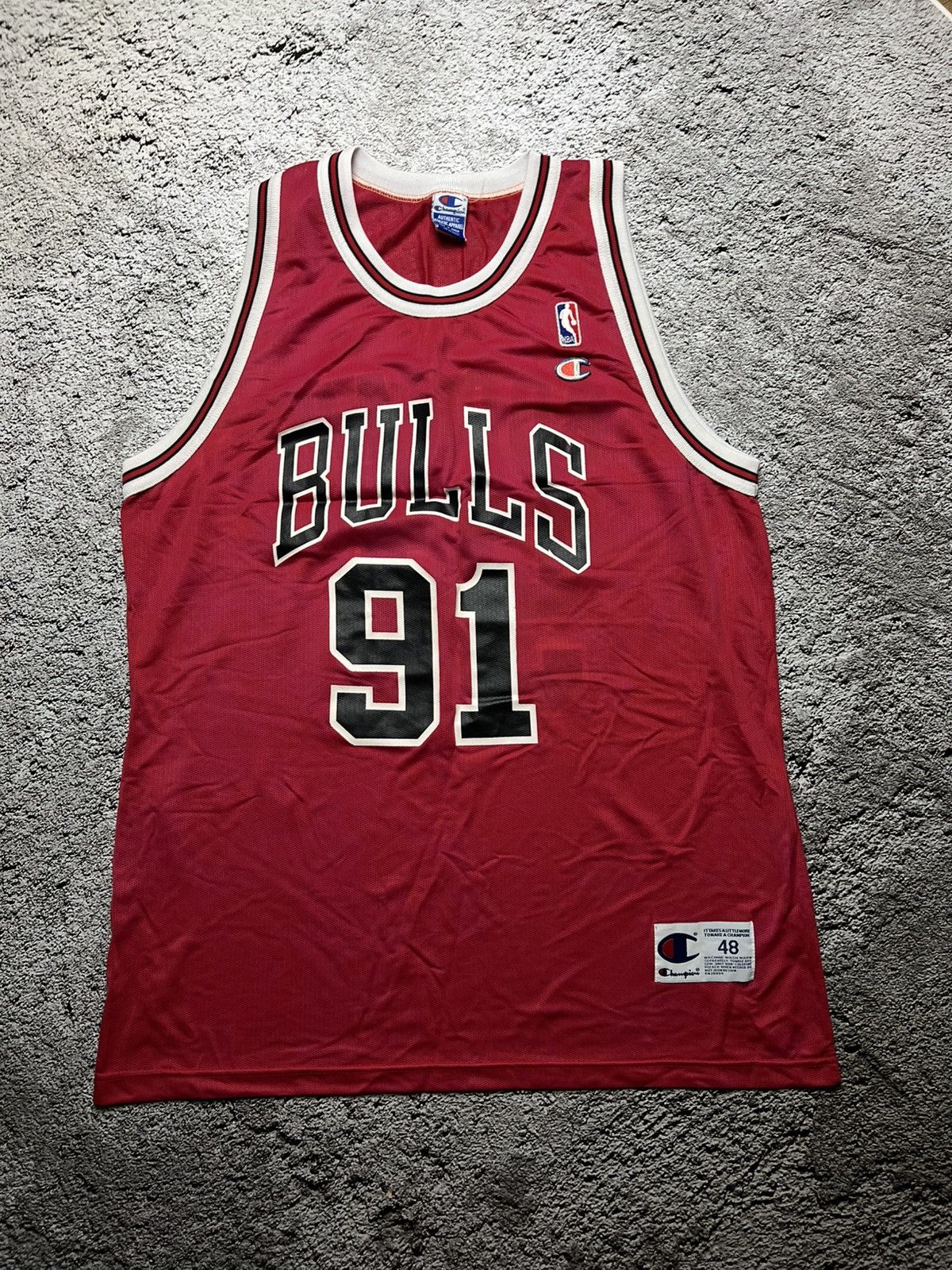 Champion VTG 90’s Chicago Bulls NBA Dennis Rodman champion jersey Size US L / EU 52-54 / 3 - 1 Thumbnail